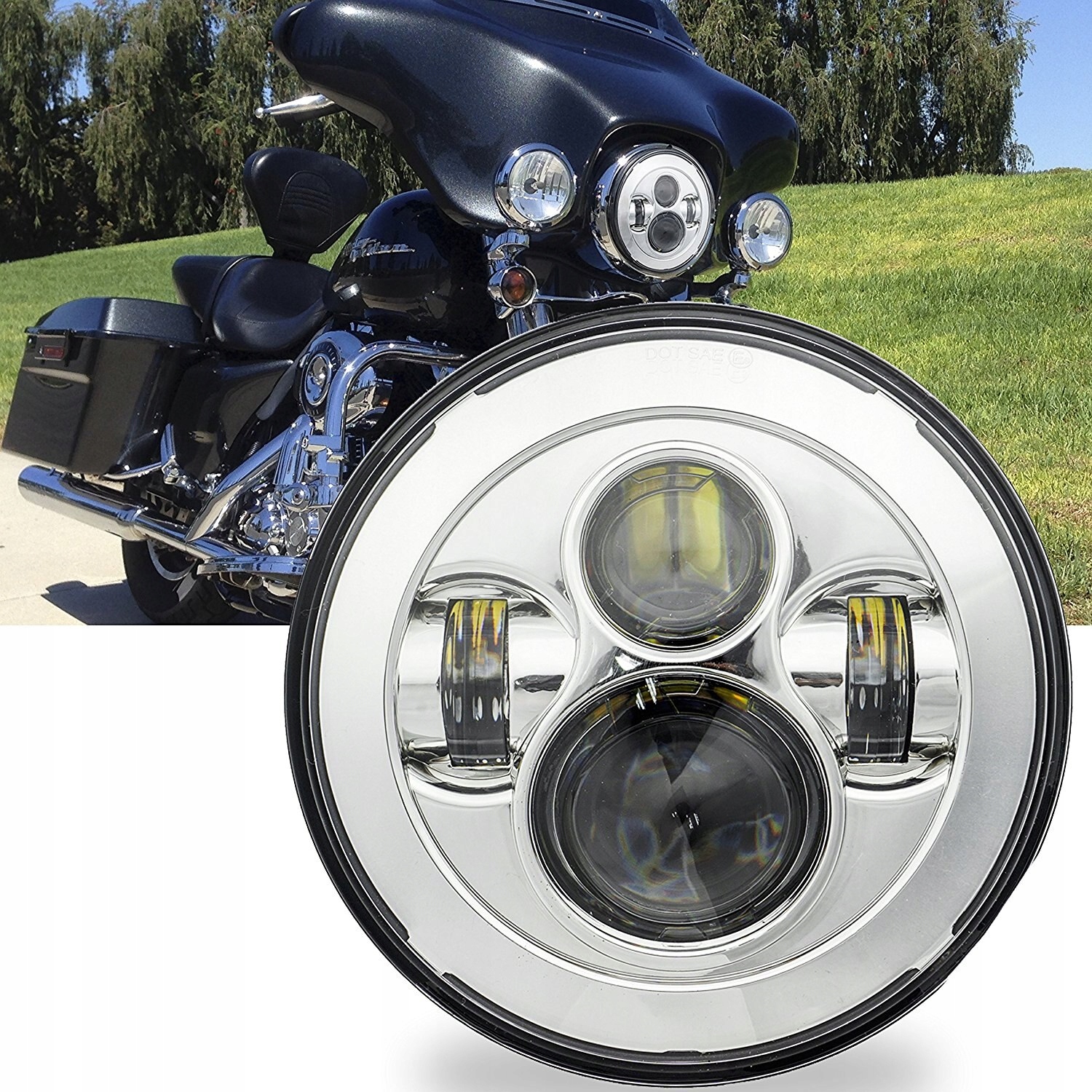 REFLEKTOR HALOGENOWY WKŁAD 7 CALI MOTOCYKLA LED Producent inny