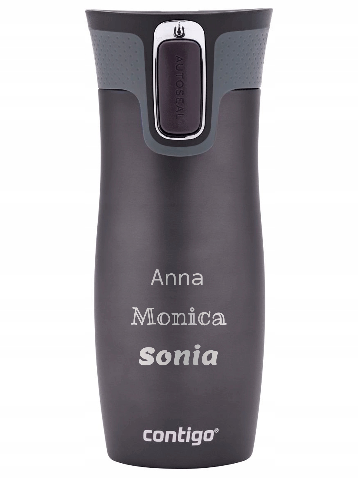 Kubek termiczny Contigo West Loop 2.0 z własnym napisem-grawer- grafitowy