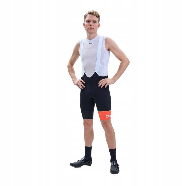 Spodenki rowerowe męskie POC Essential Road Bib Shorts VPDs czarno-białe M
