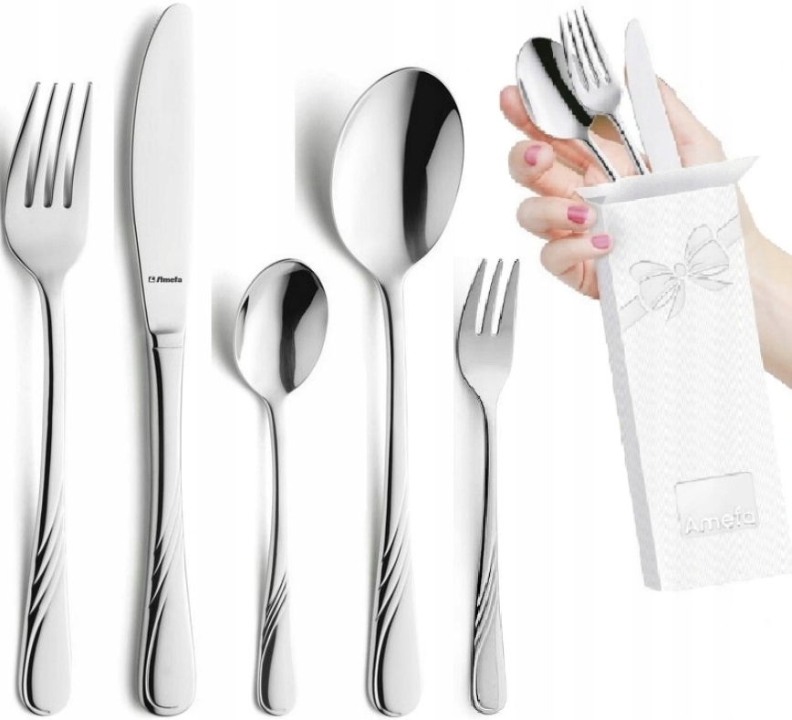 AMEFA HELMA 60 SZTUĆCE OBIADOWE NIERDZEWNE ZESTAW NA 12 OSÓB WIDELCZYKI