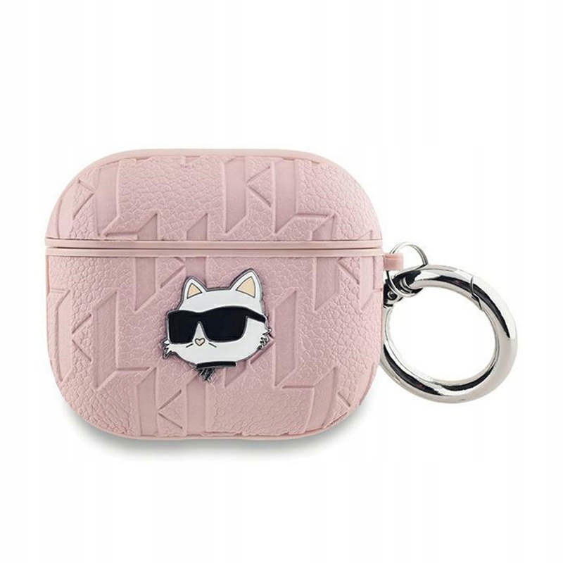 Karl Lagerfeld Monogram Choupette Head Pouzdro pro AirPods Pro 2 (růžové)