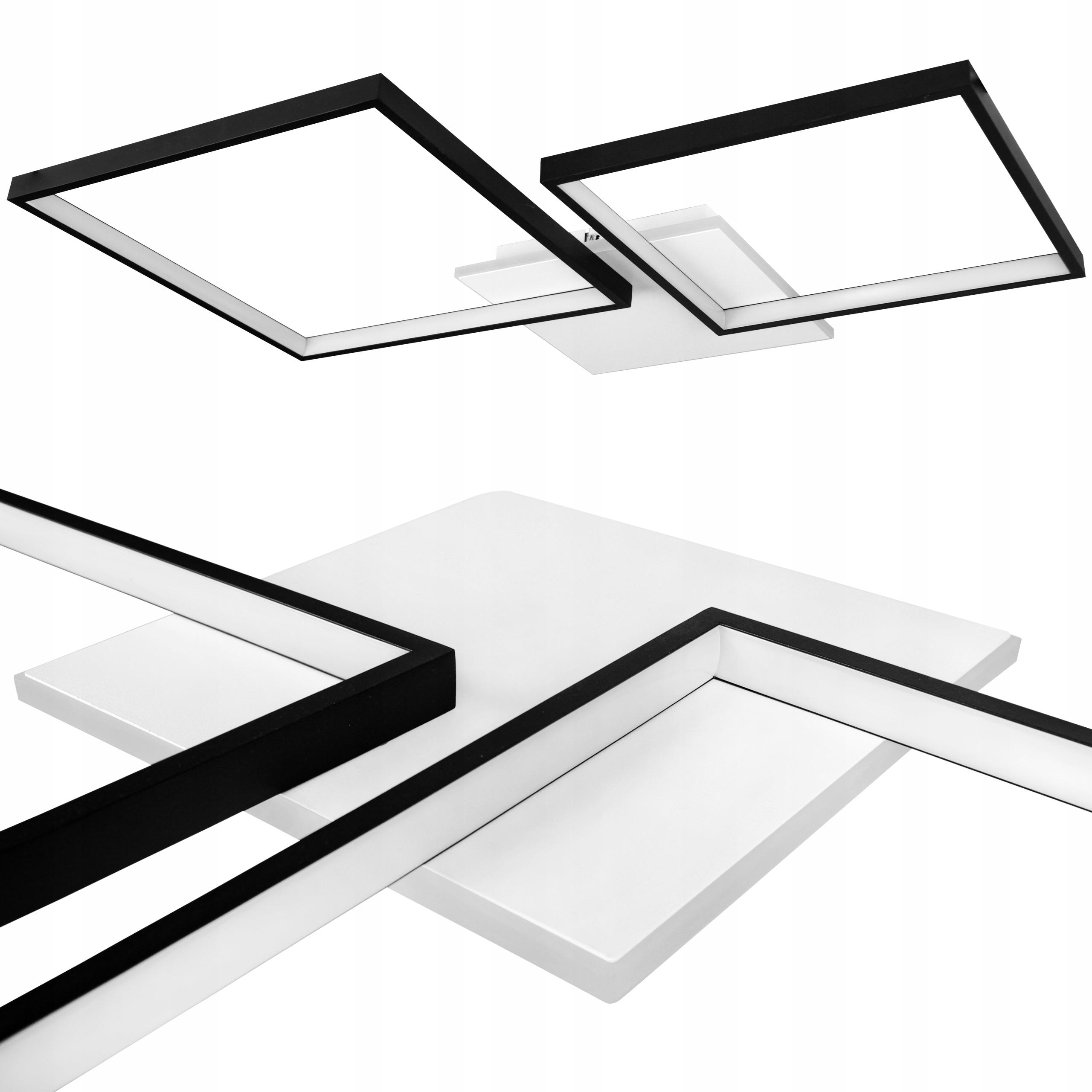 Moderný Luster Stropné Svietidlo Led 45W Čierny Mat+biely Zmena Farby Cct Diaľkový Ovládač