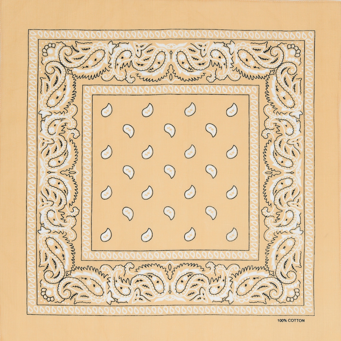 

Bandana bandamka bandana beżowa chusta paisley