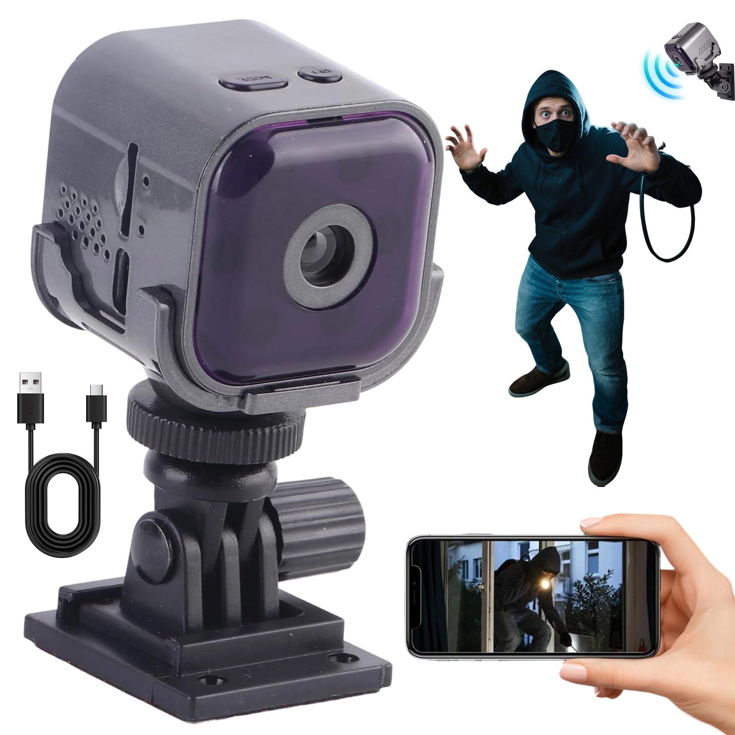 Mini Bezdrátové Wifi 1080P Hd Monitorovací Kamery Malá Špionážní
