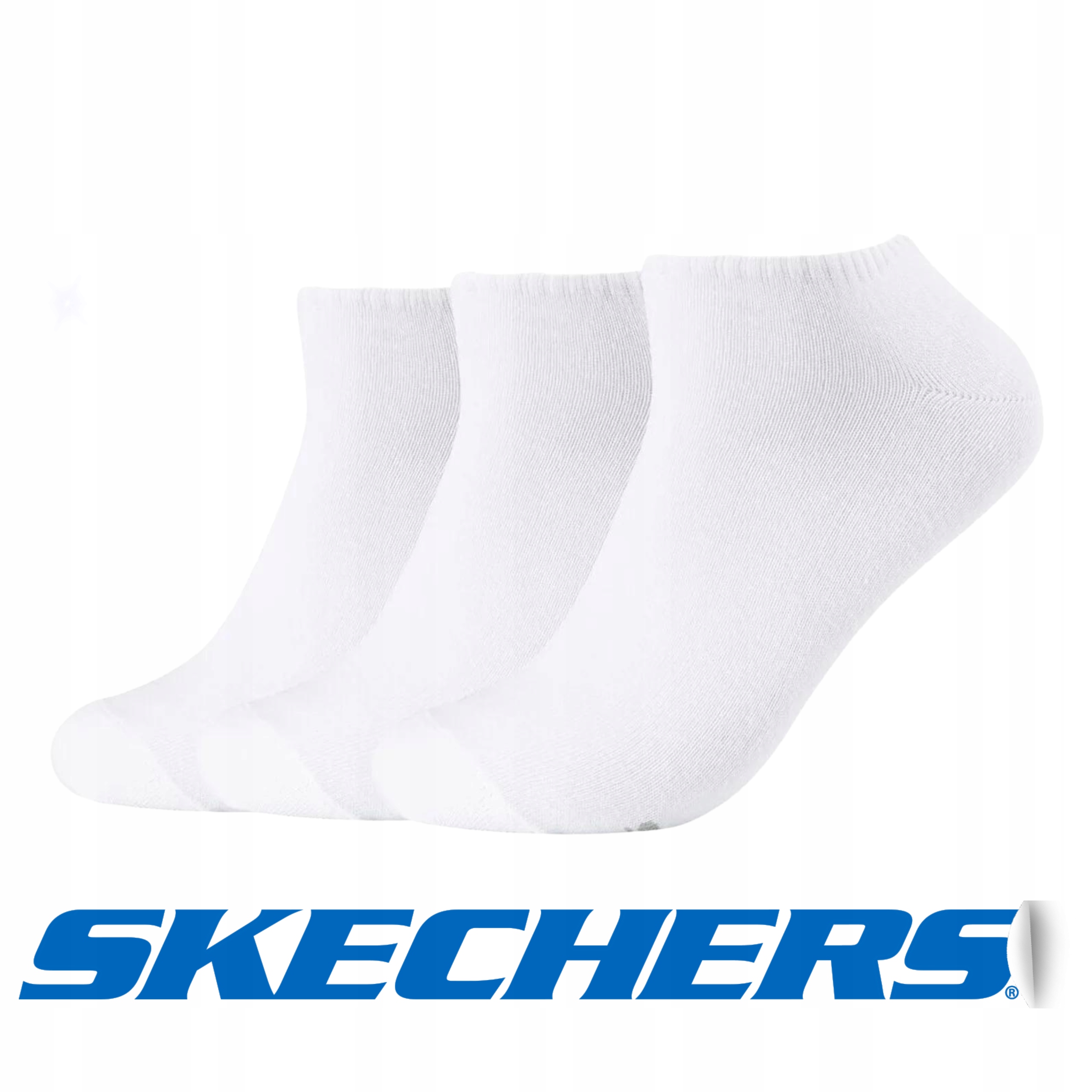 Ponožky Pánske Skechers 3 Páry Biele Sneaker Socks Bavlna Polyamid 39/42