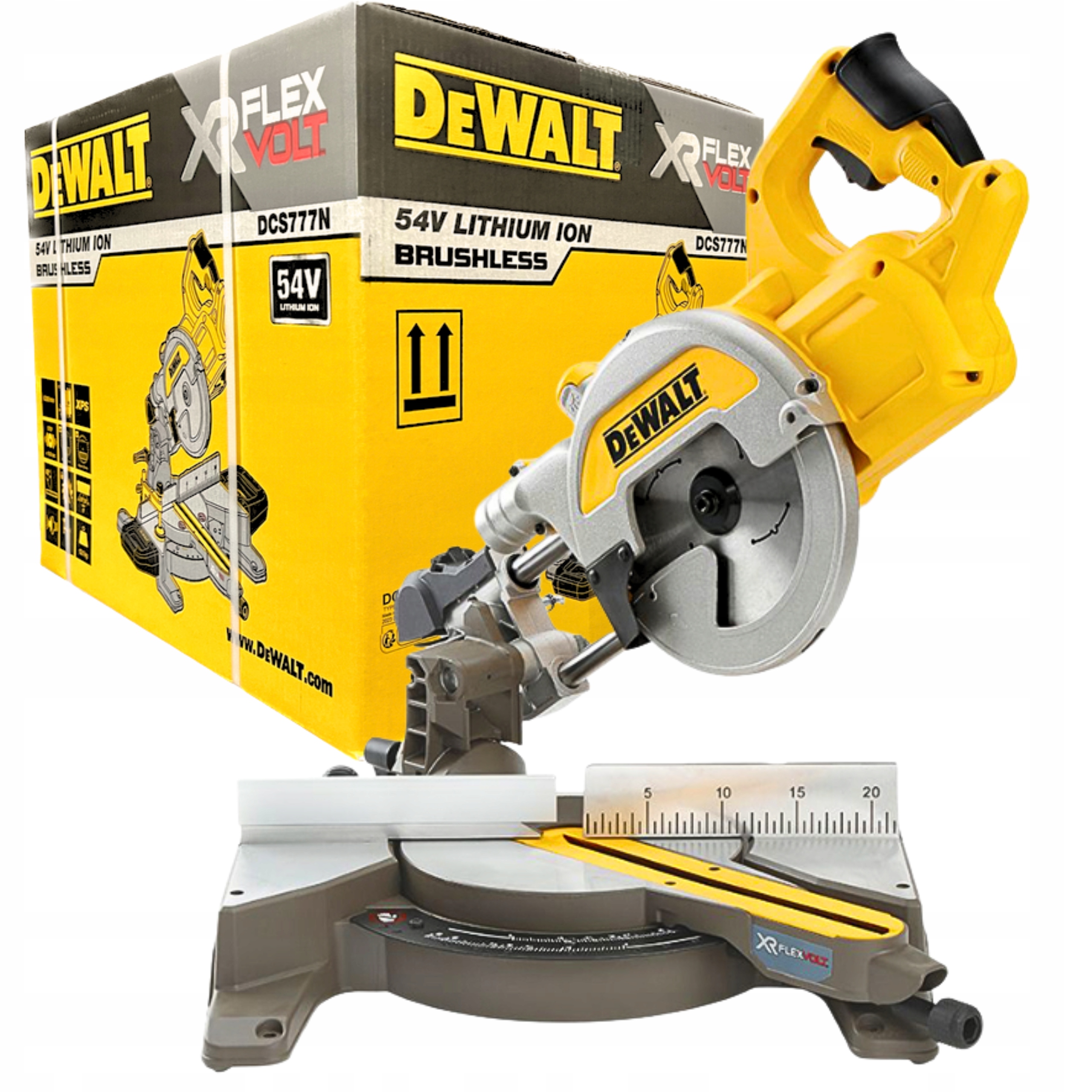 Akumulatorowa Pilarka Ukosowa 216mm 54V Piła Ukośnica Dewalt DCS777N