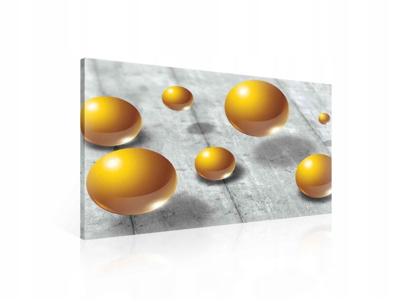 Obraz 80x60 Sféry 3D zlaté koule abstrakce umění moderní textura beton