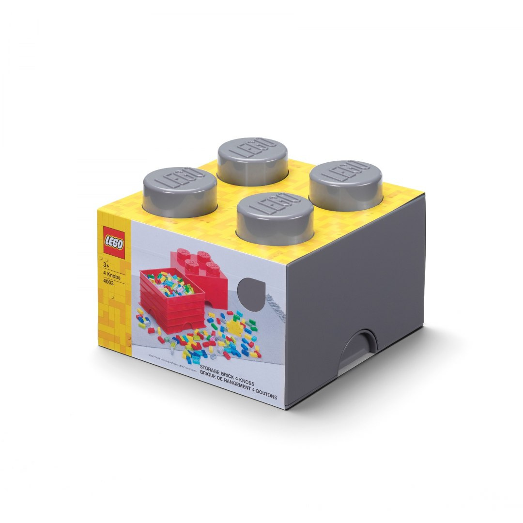 Lego Kontejner Krabička Kostka 4 Tmavě Šedá 25 cm 40031754