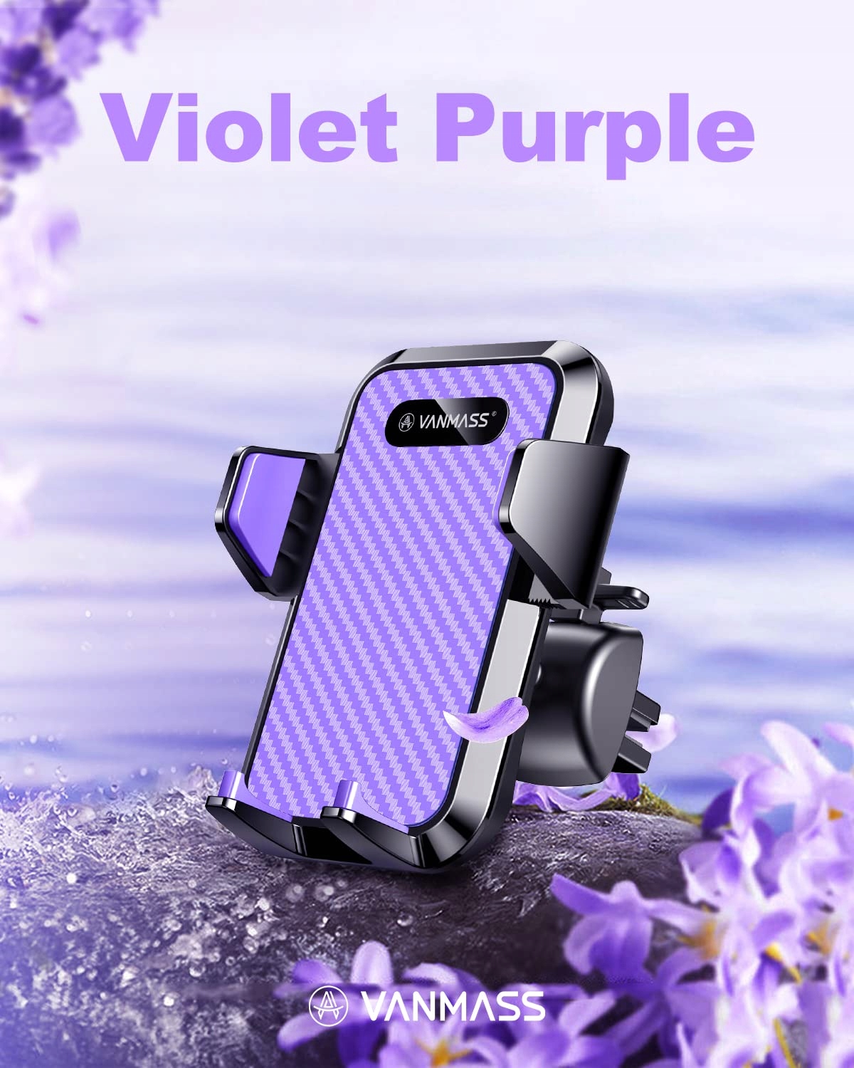 VANMASS Fioletowy Uchwyt Samochodowy 4w1 iPhone Android — miniatura 2