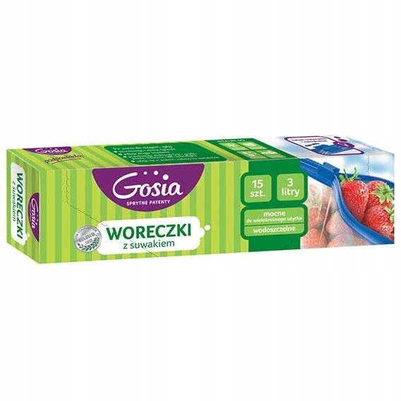 

Woreczki na żywność z suwakiem clip 3L 15 sztuk