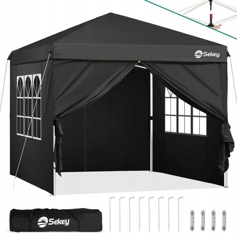 Obchodný Pavilón Záhradný Altánok Stan Čierny Automatický Pop Up 300X300