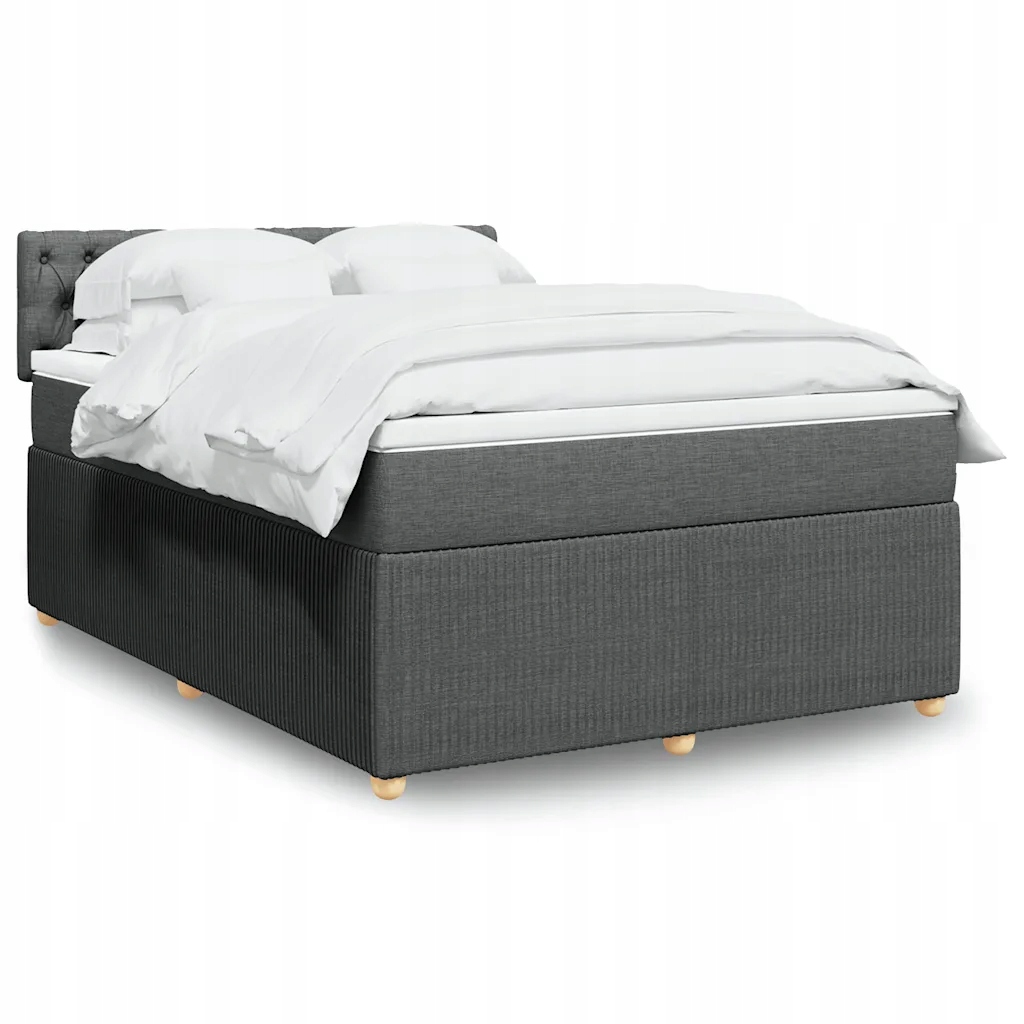 Box spring postel s matrací tmavě šedá 160x200 cm textil Šedá 3289815