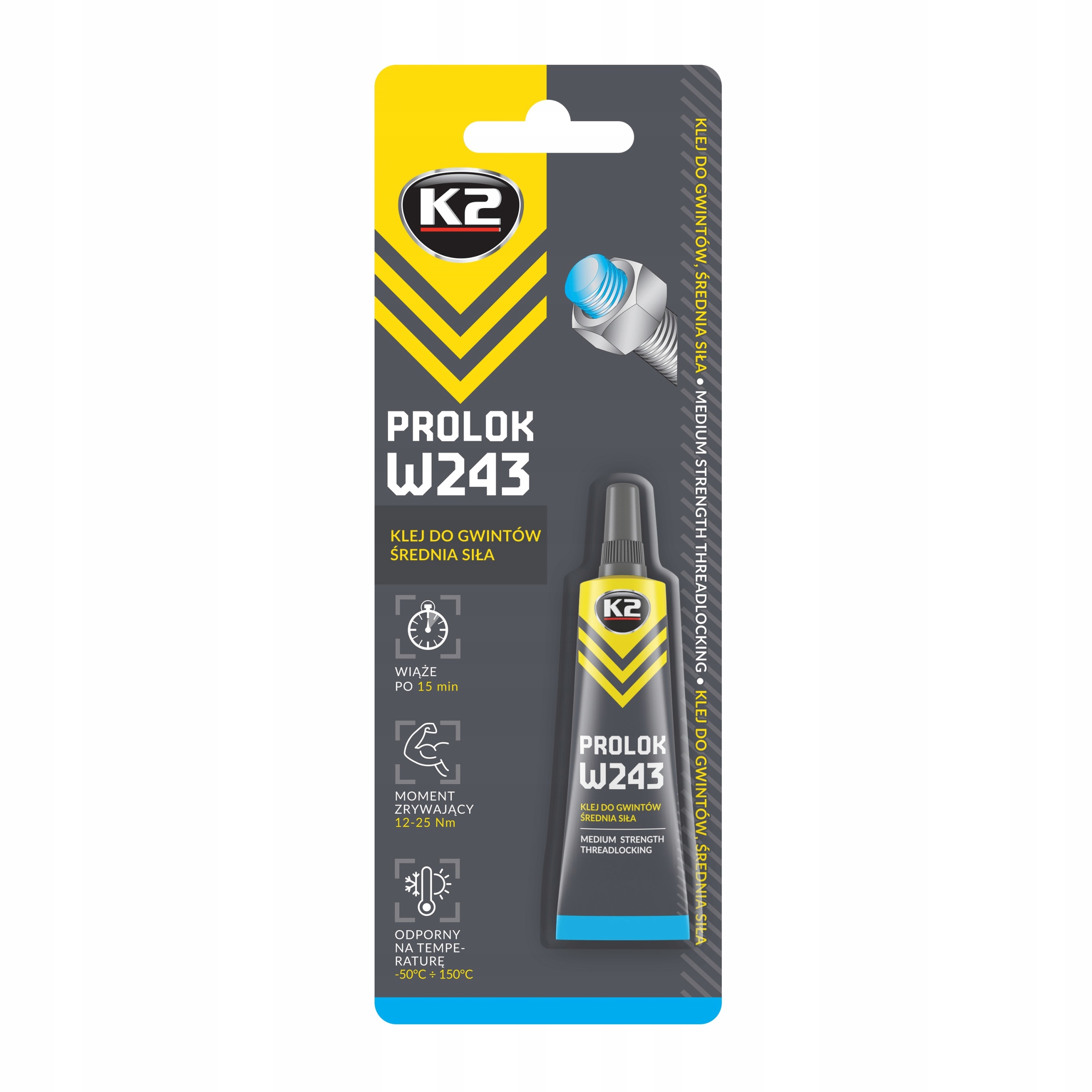 

K2 Prolok Klej do gwintów 6 ml Niebieski śred siła