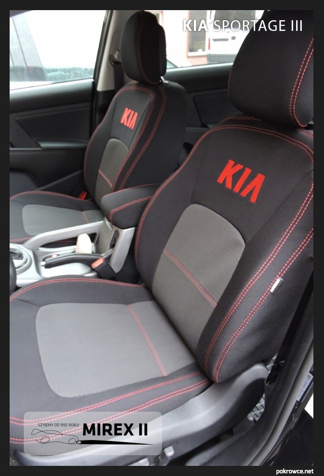 Pokrowce z tkanin tapicerskich Kia Sportage III