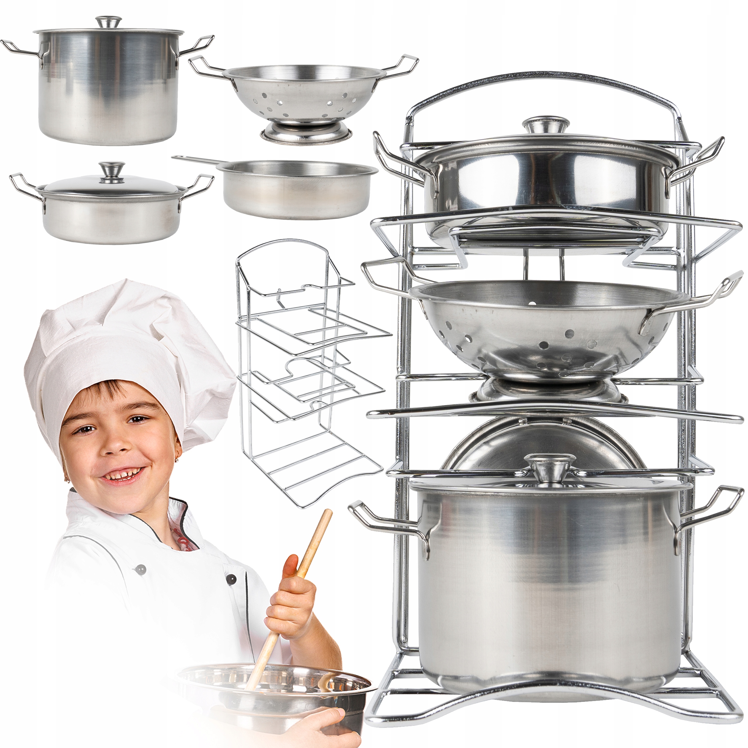 

Garnki Metalowe Do Zabawy Stojak Masterchef Junior