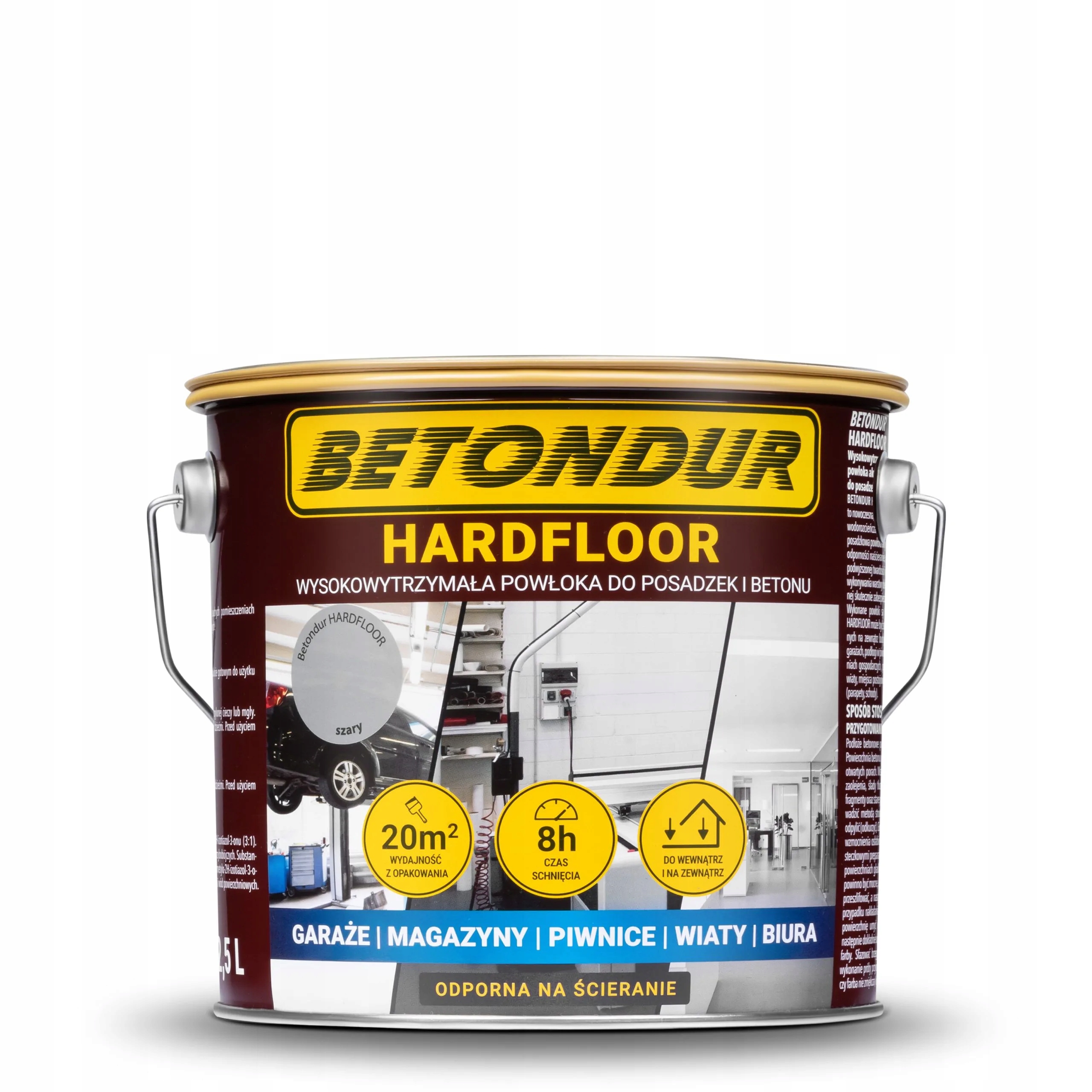 Barva Betondur Hardfloor pro podlahy a Betonu 2,5L Trvalá šedá povrchová úprava