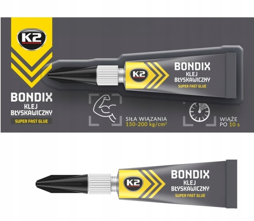 

Klej Glue K2 3g, Mocny cyjanoakrylowy 5 sec.
