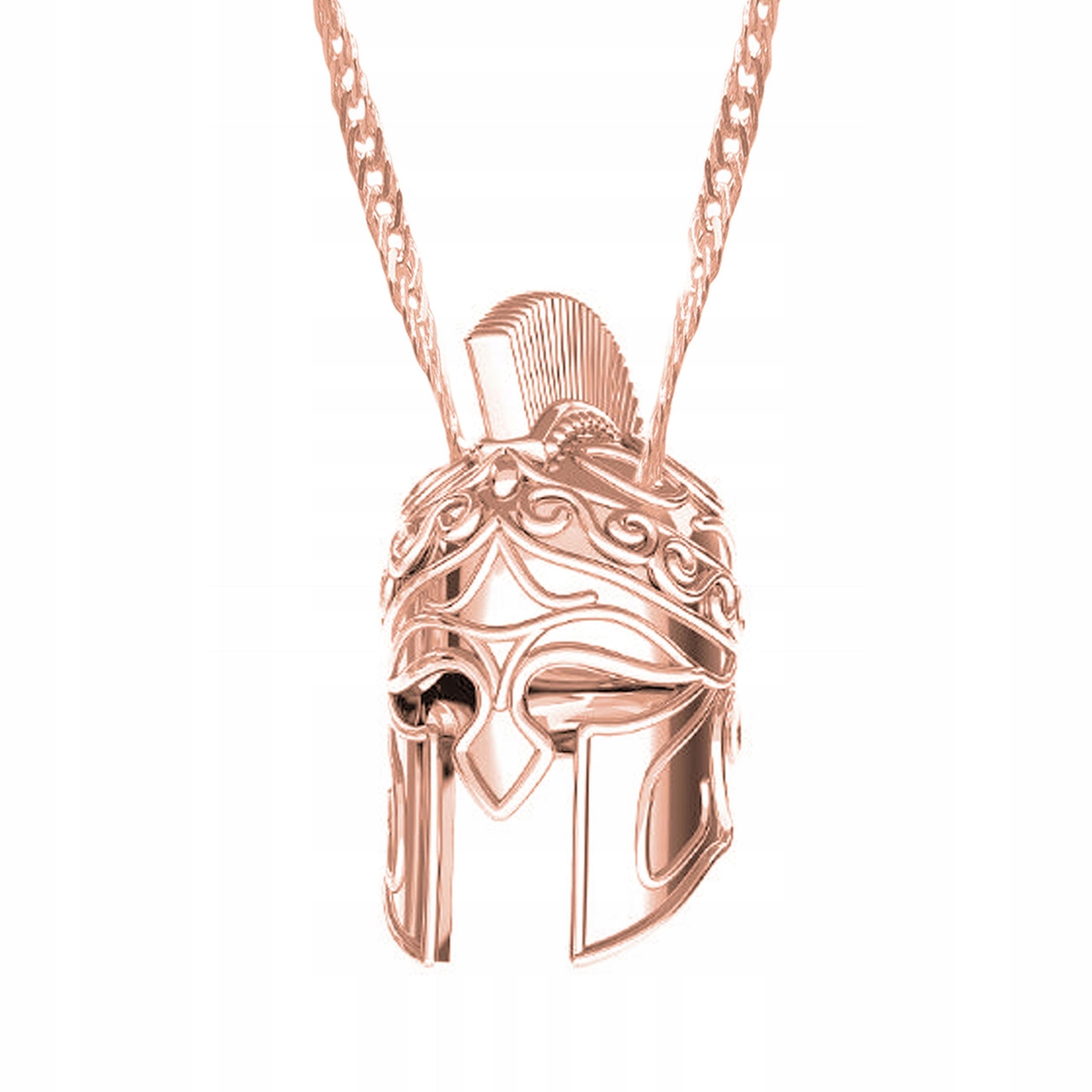 Pozlacený náhrdelník s helmou Spartan Bojovník Helma Sparta Stříbro 925