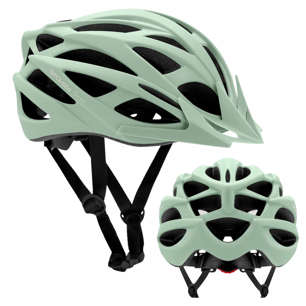 Kask Rowerowy Regulowany Z Daszkiem Damski Mtb Ochronny Zielony 55-58 cm
