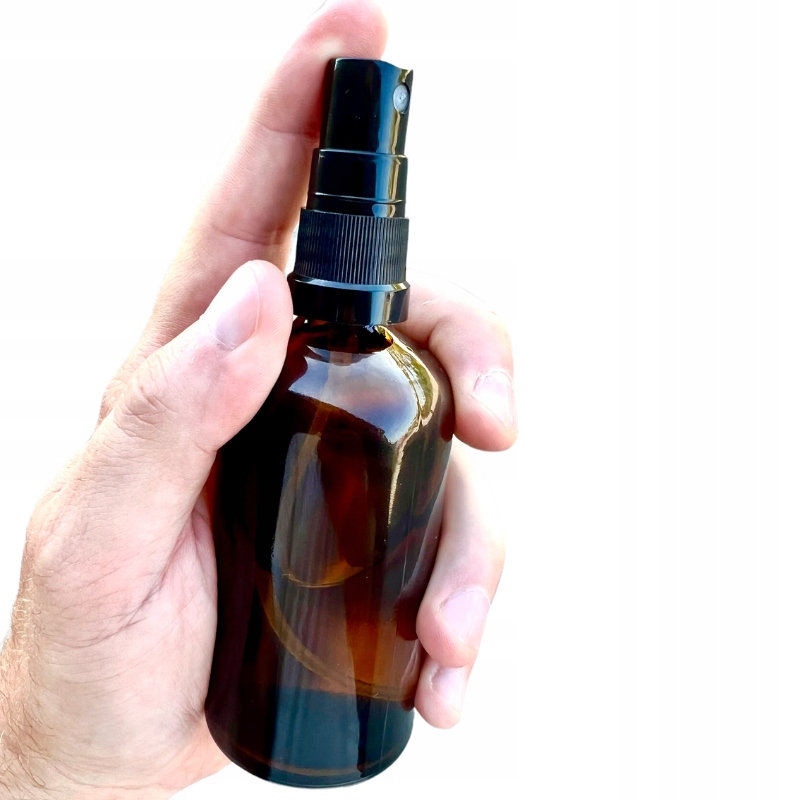 

Butelka szklana brązowa 100ml z atomizerem czarnym