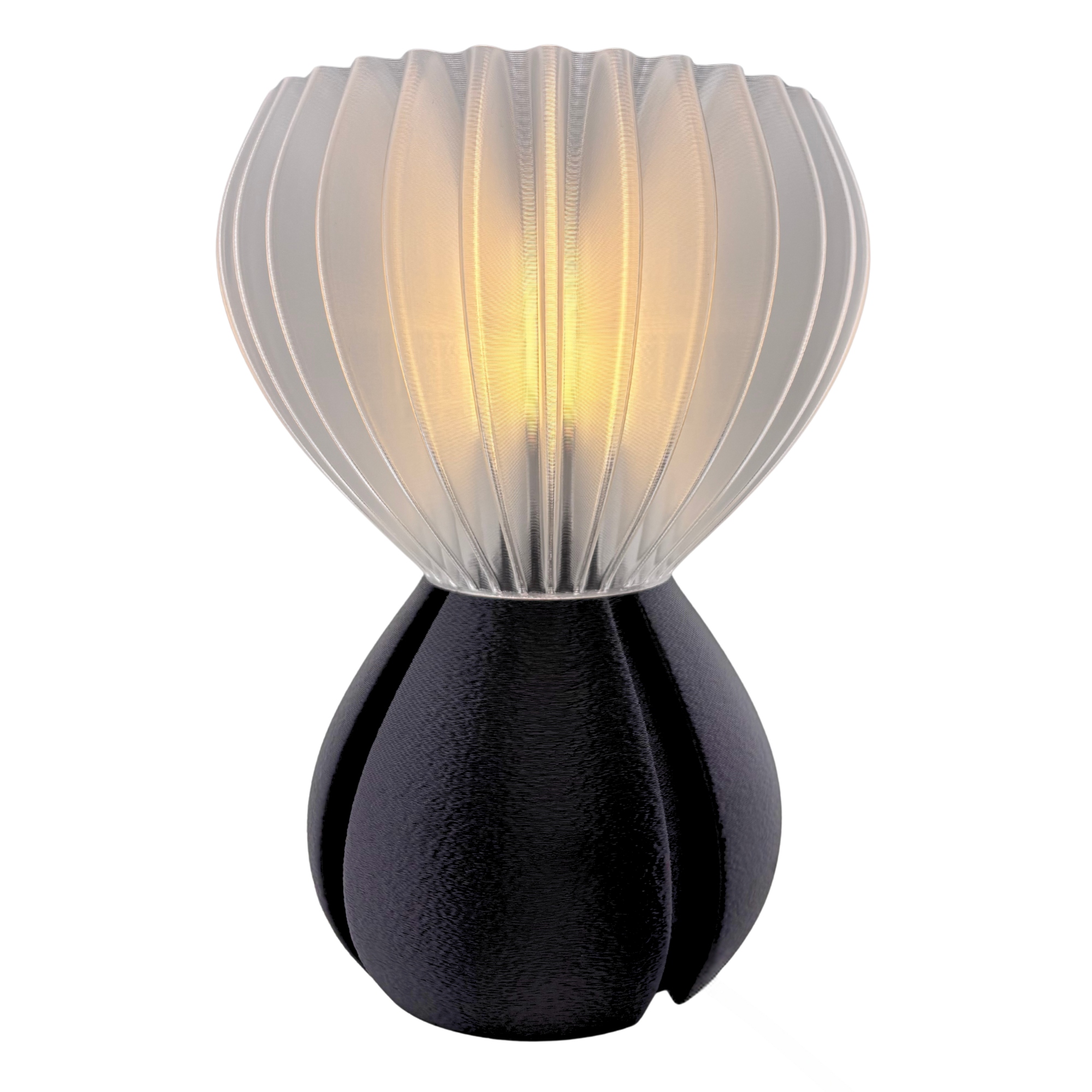 Stolní lampa Noční 3D Forge Saku E27 29 cm Designová černá Bezbarvá
