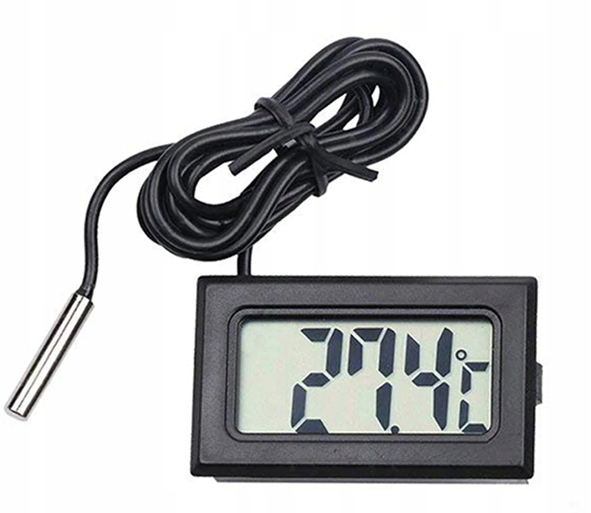 

Termometr elektroniczny LCD z sondą Czarny do 110C