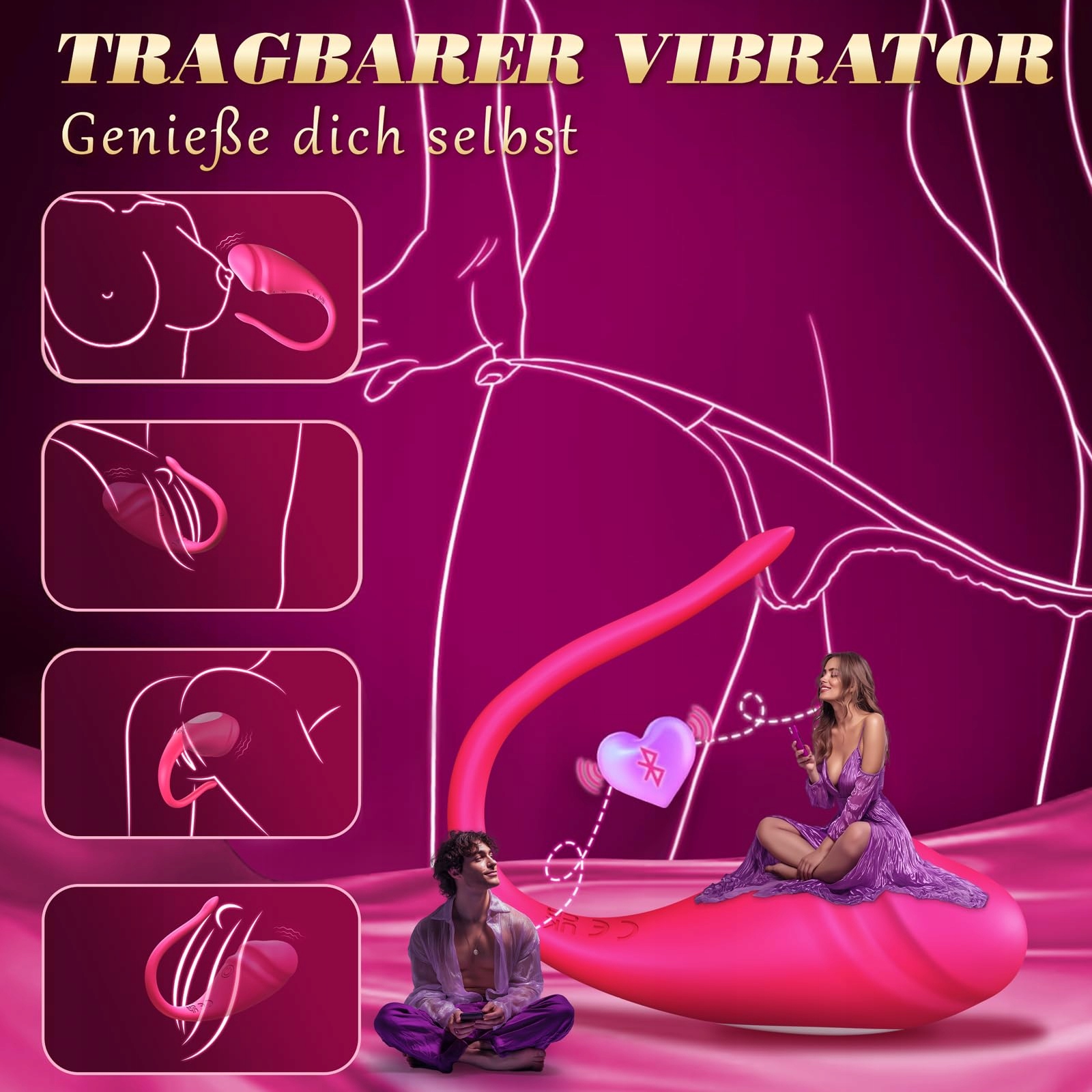 APP VIBRATOR Klitoris Stymulator Dla Kobiet Z 9 Trybami Wibracji — miniatura 3