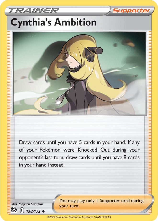 Oryginalna Karta Pokemon Cynthia's Ambition (brs 138)