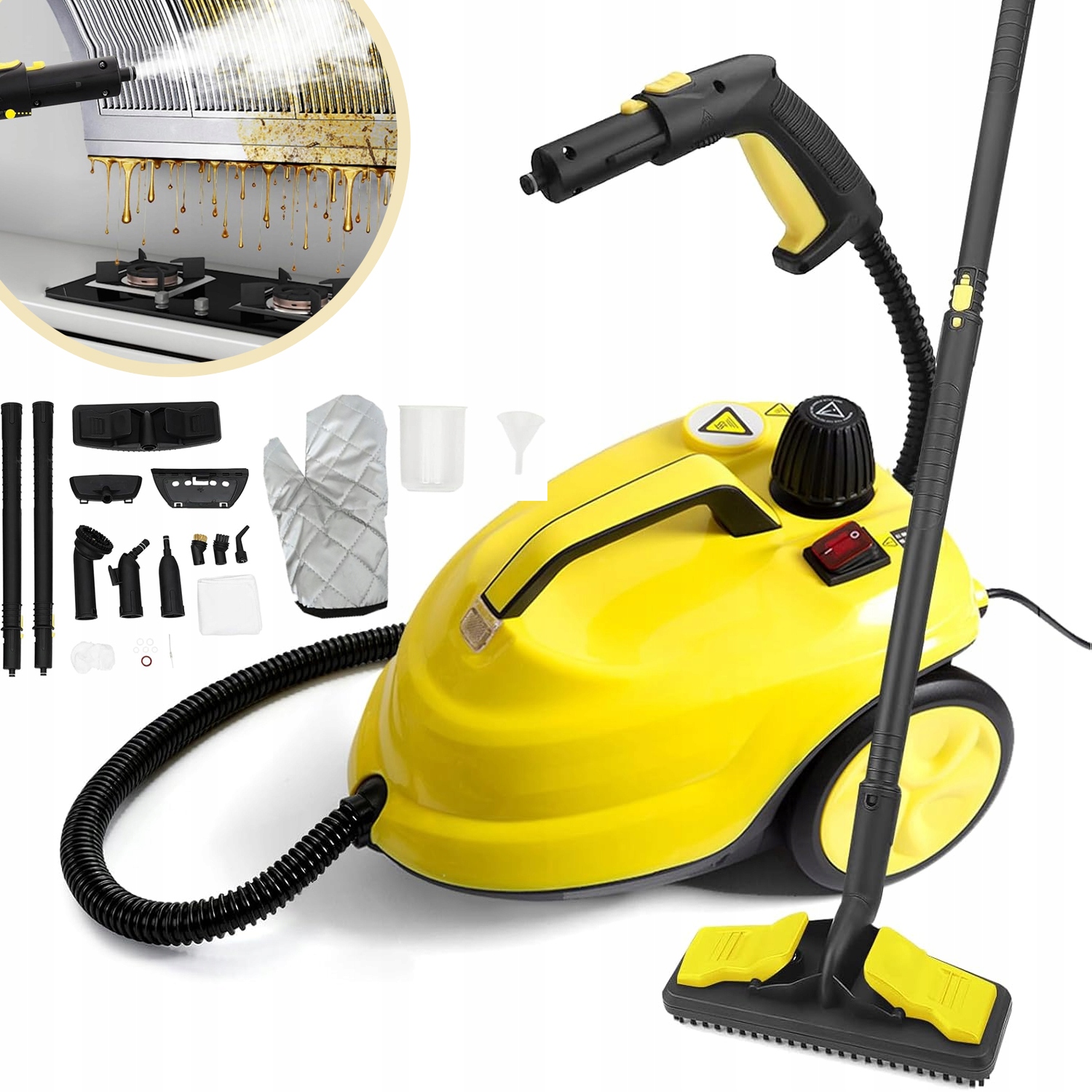 Myjka Parowa Ciśnieniowa Mop Parowy Czyścik do Okien Parownica 2000W 5Bara