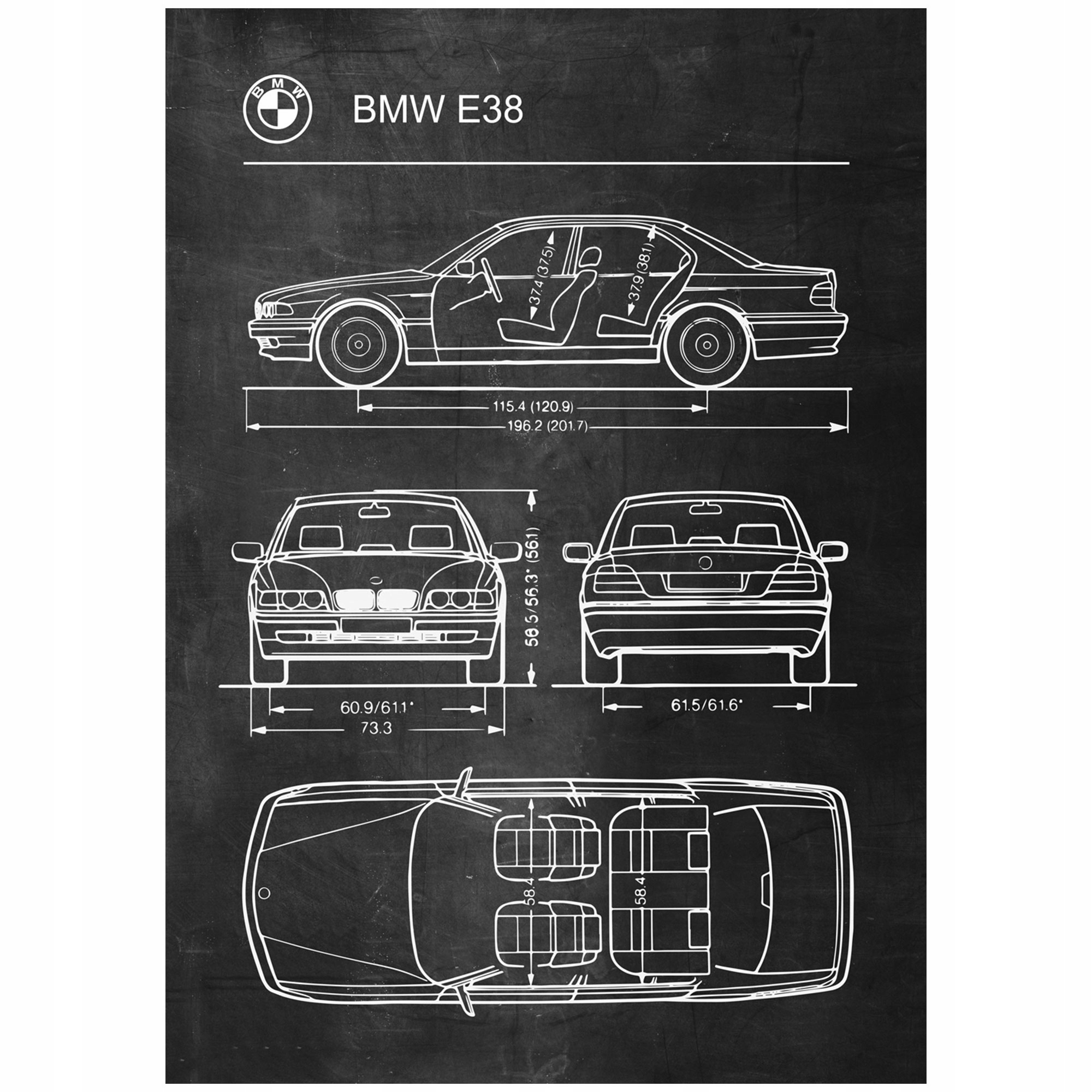 

Plakat Bmw E38 Retro Patent Schemat