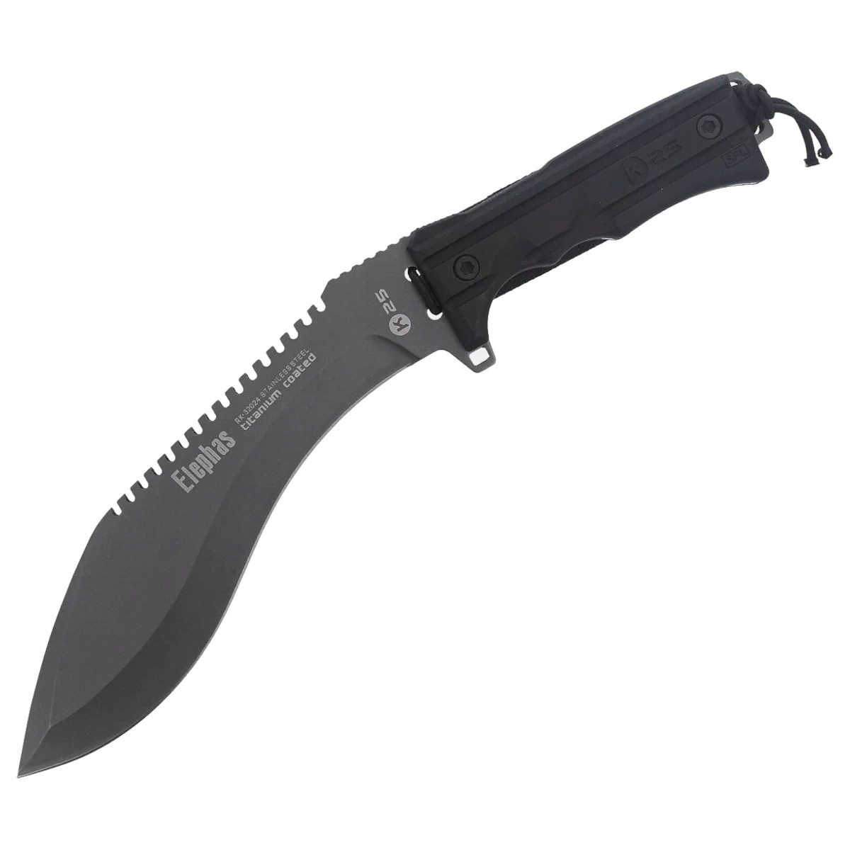 Pouzdro na mačetu K25 Elephas Kukri Sfl, titanová ocel 7Cr17Mov, Obal