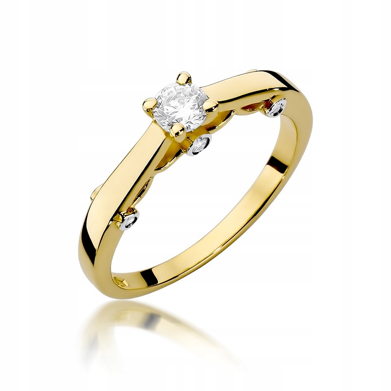 

Złoty Pierścionek Zaręczynowy pr585 Brylant Grawer