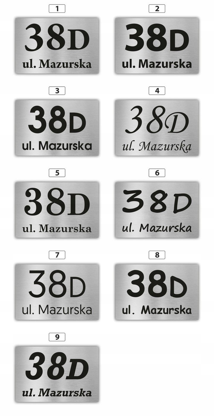 Tabliczka tablica ADRESOWA numer domu numer na dom ALUMINIOWA 40x27 KOLORY Grubość 3 mm