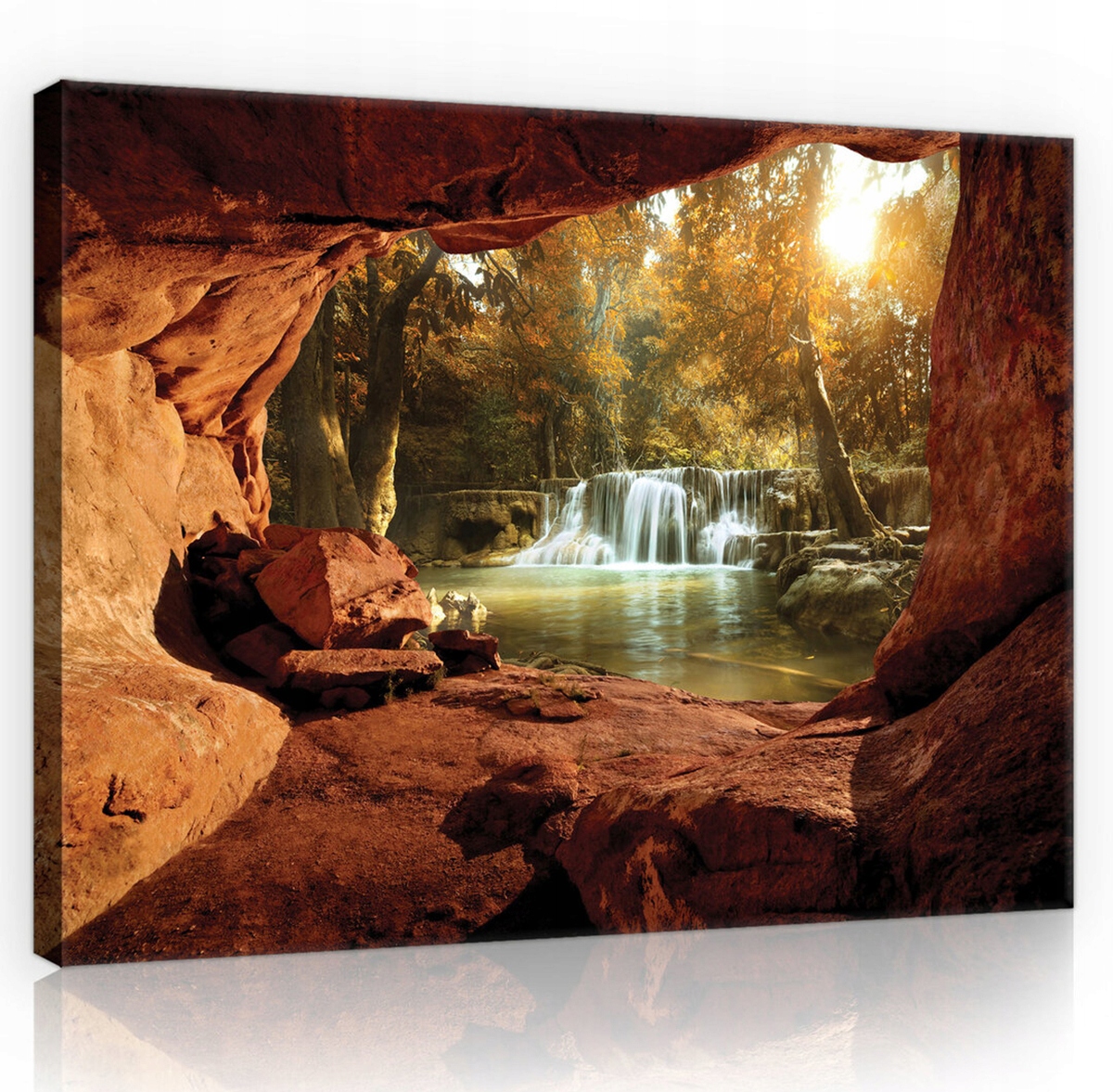Obraz Na Plátně Canvas 80x60 Jeskyně Vodopád