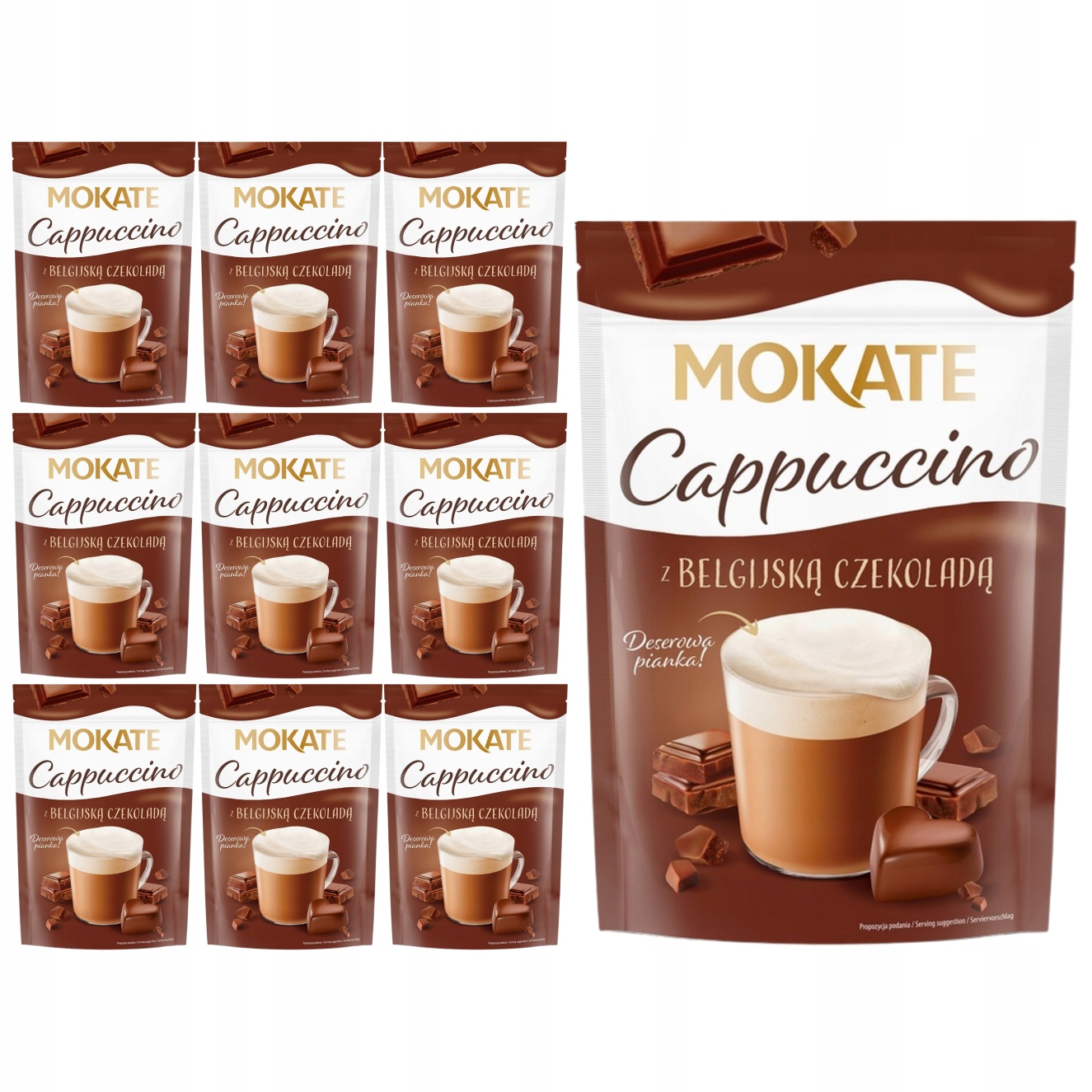 Mokate Cappuccino s belgickou čokoládou 110 g x 10 kusů