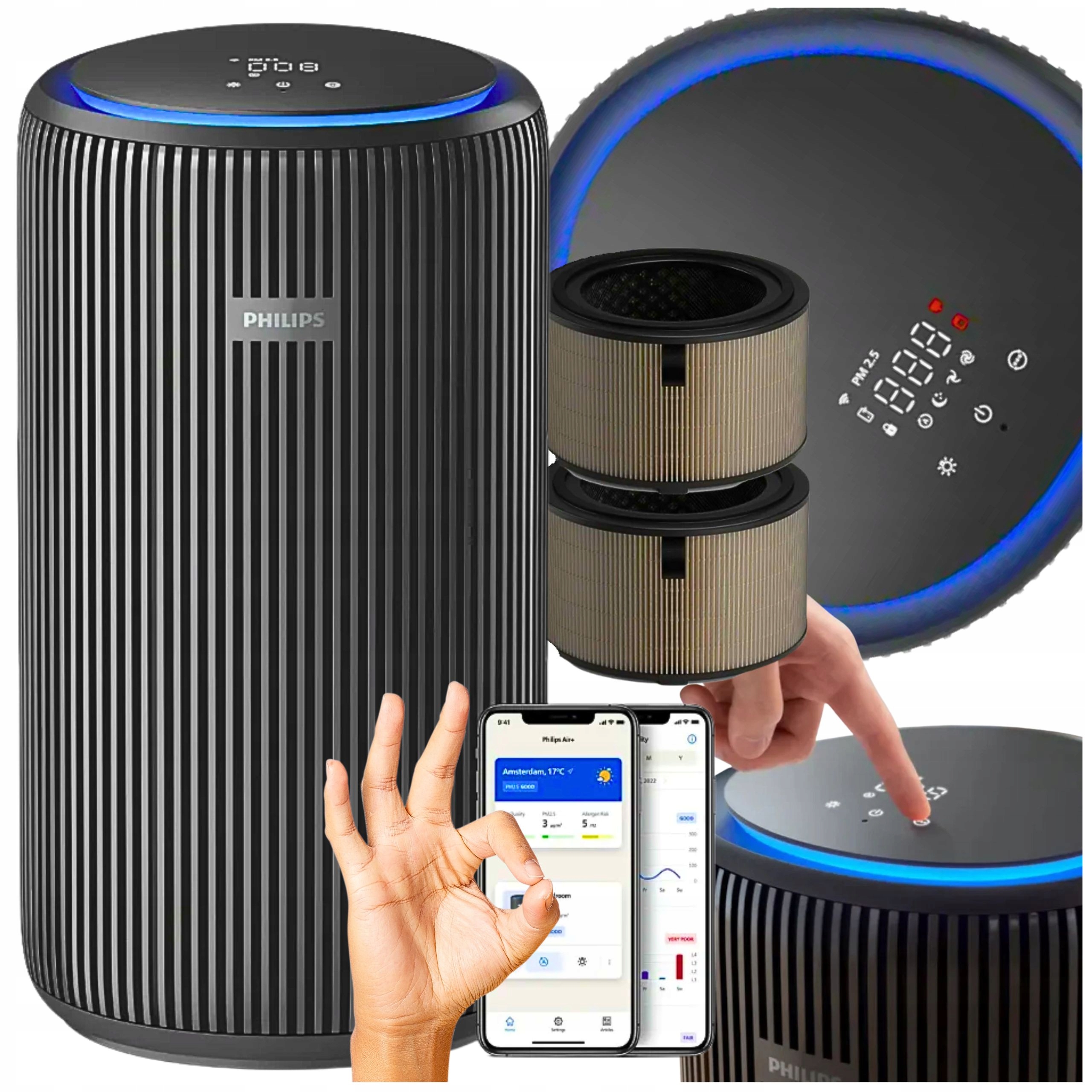 Oczyszczacz Powietrza Philips Mocny AC3221/13 520 m³ PureProtect Hepa Pro