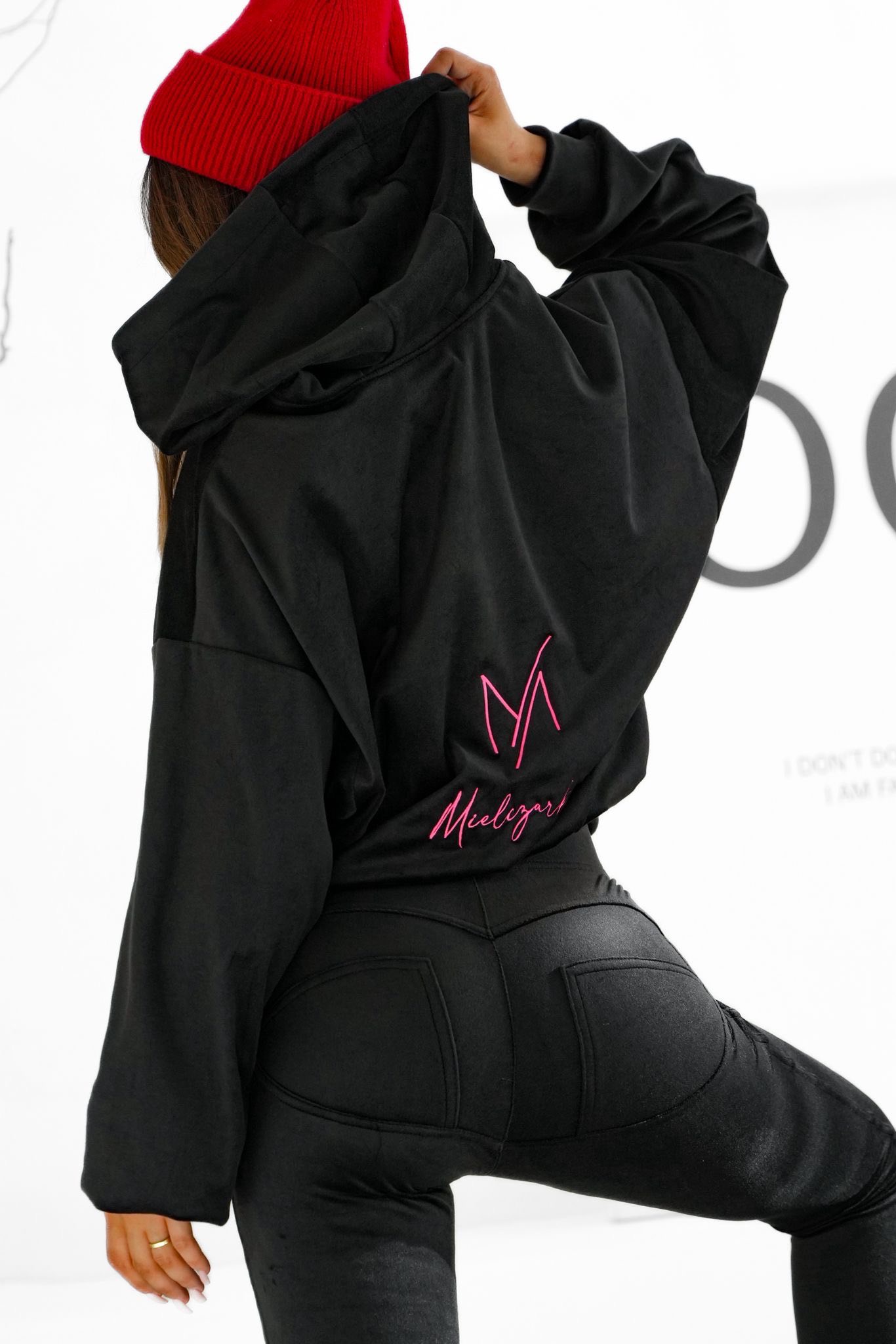 Mielczarkowski teplákovka mikina a legíny Push-Up velur Moa Black Set S