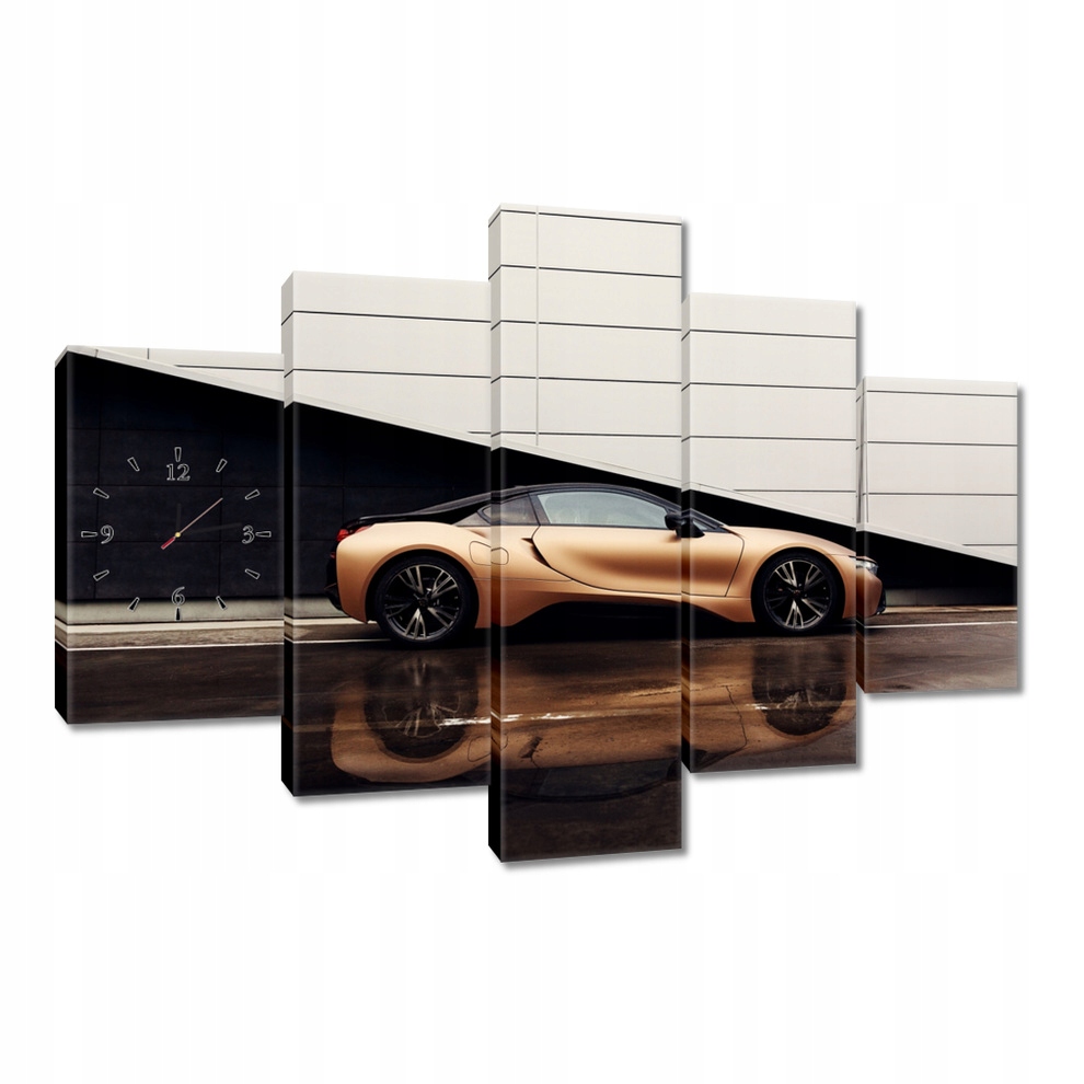 Nástenné hodiny 150x105 Zlaté Bmw Auto