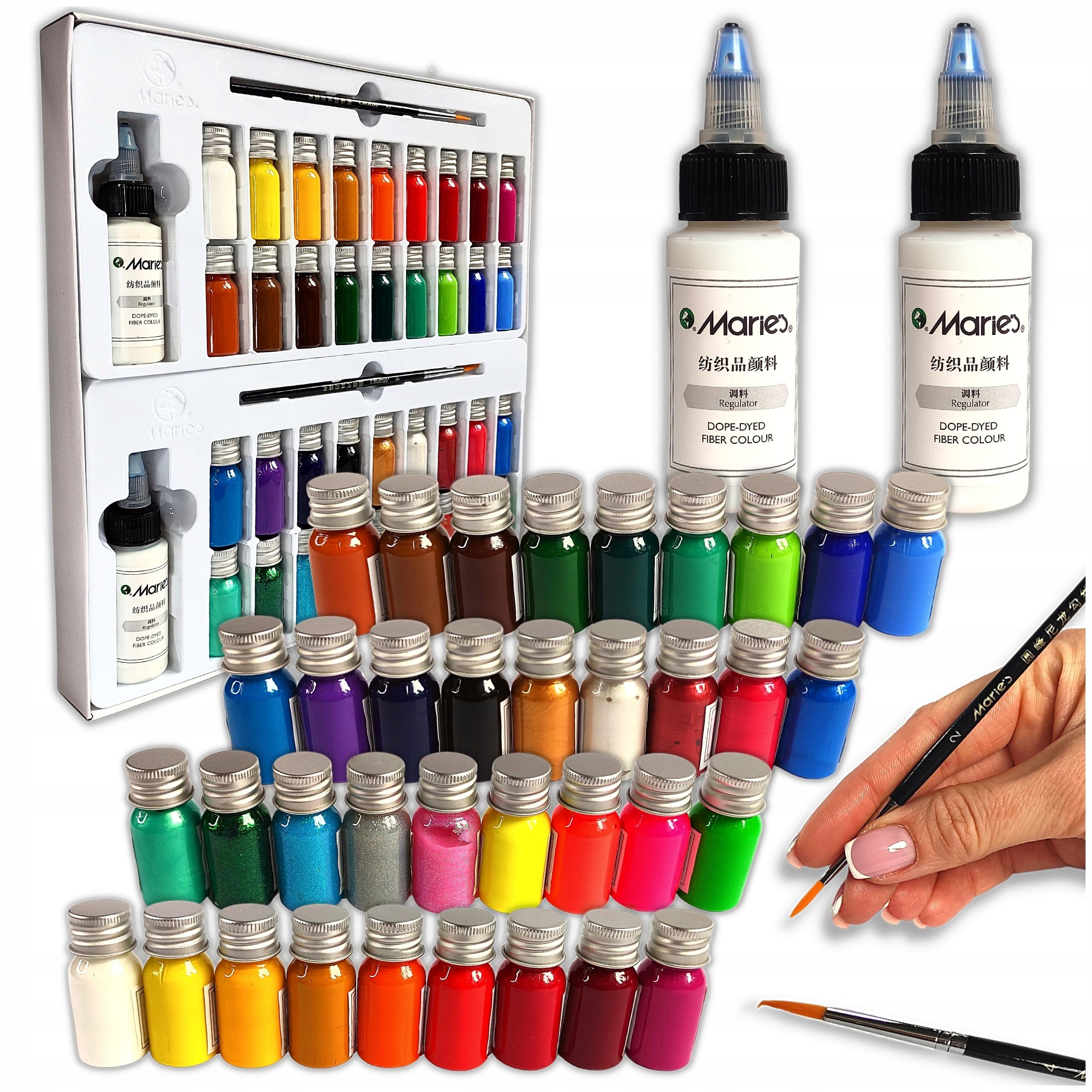 Farby Do Tkanin Ubrań Do Malowania Na Tkaninach Zestaw Farb 36 x 10 ml