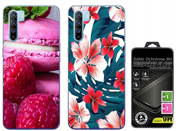 

2 x Etui Silikon Foto Do Oppo Reno 3 Szkło