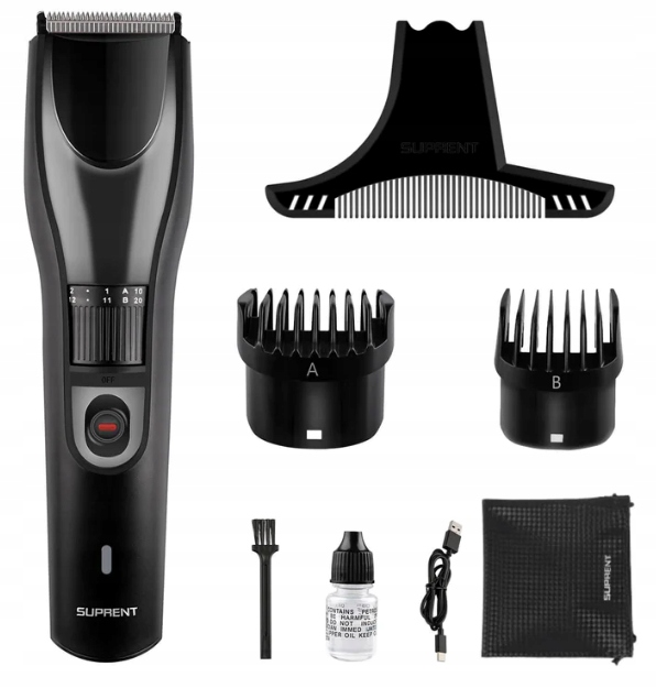 MASZYNKA DO STRZYŻENIA SUPRENT BT475BX BEZPRZEWODOWA ZESTAW