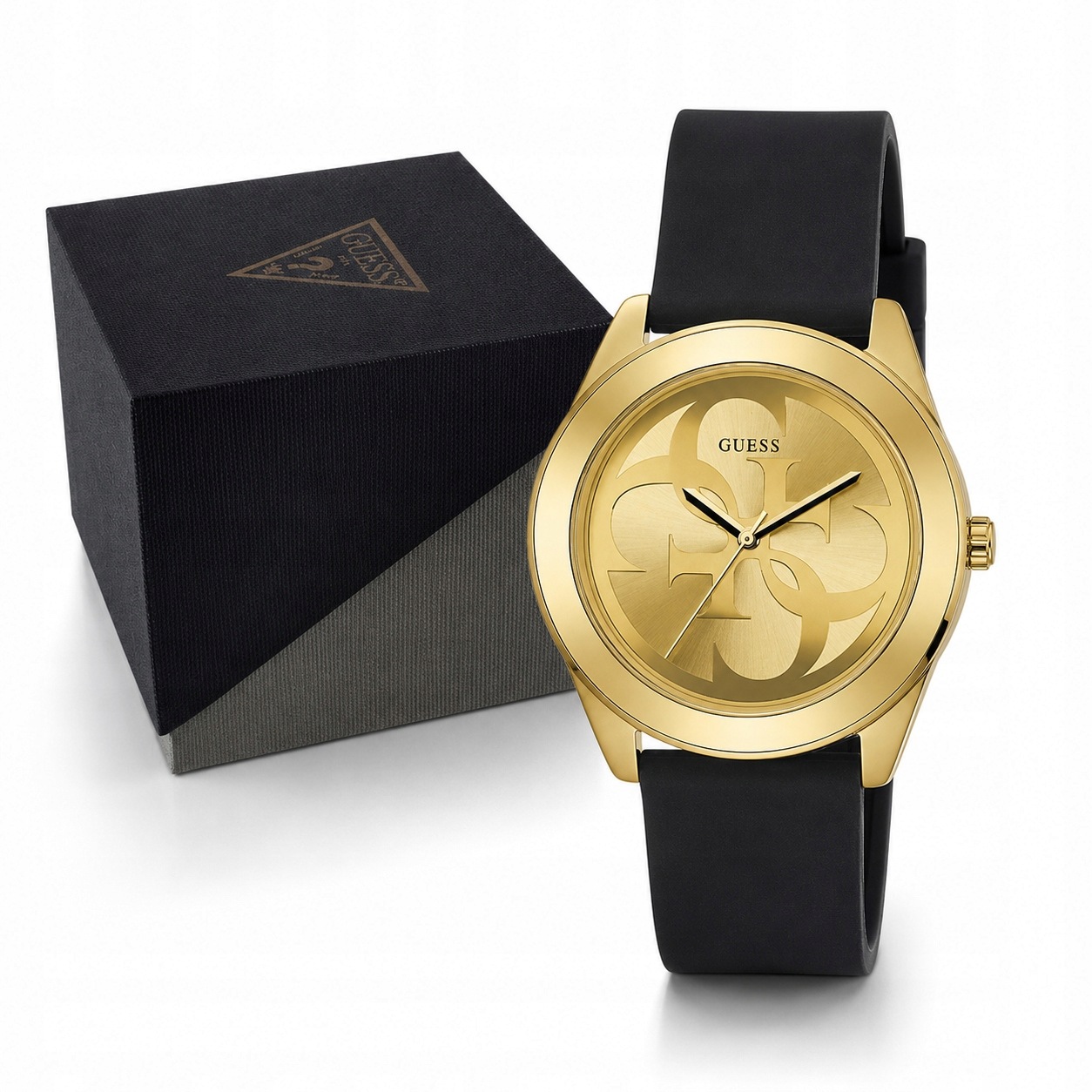 Dámské Hodinky Guess G Twist W0911L3 Zlaté Na Řemínku S Logem, Módní, Luxusní