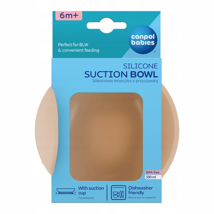 MISECZKA SILIKONOWA Z PRZYSSAWKĄ TALERZYK CANPOL 330ml Kolor beżowy
