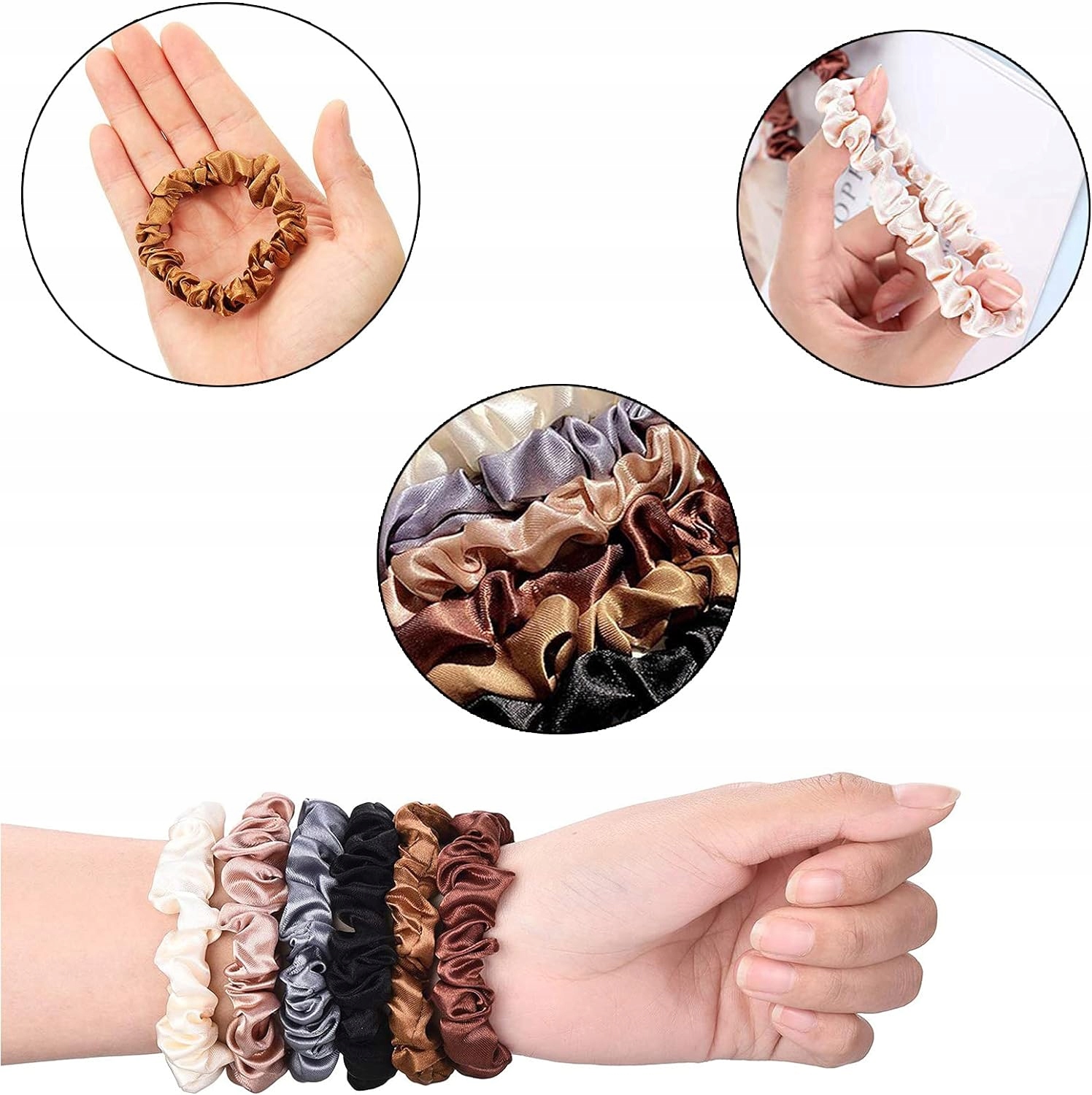 GUMKI DO WŁOSÓW MINI SCRUNCHIES 6 SZT GUMKA ZESTAW FROTKI KUCYKI Marka Inna marka