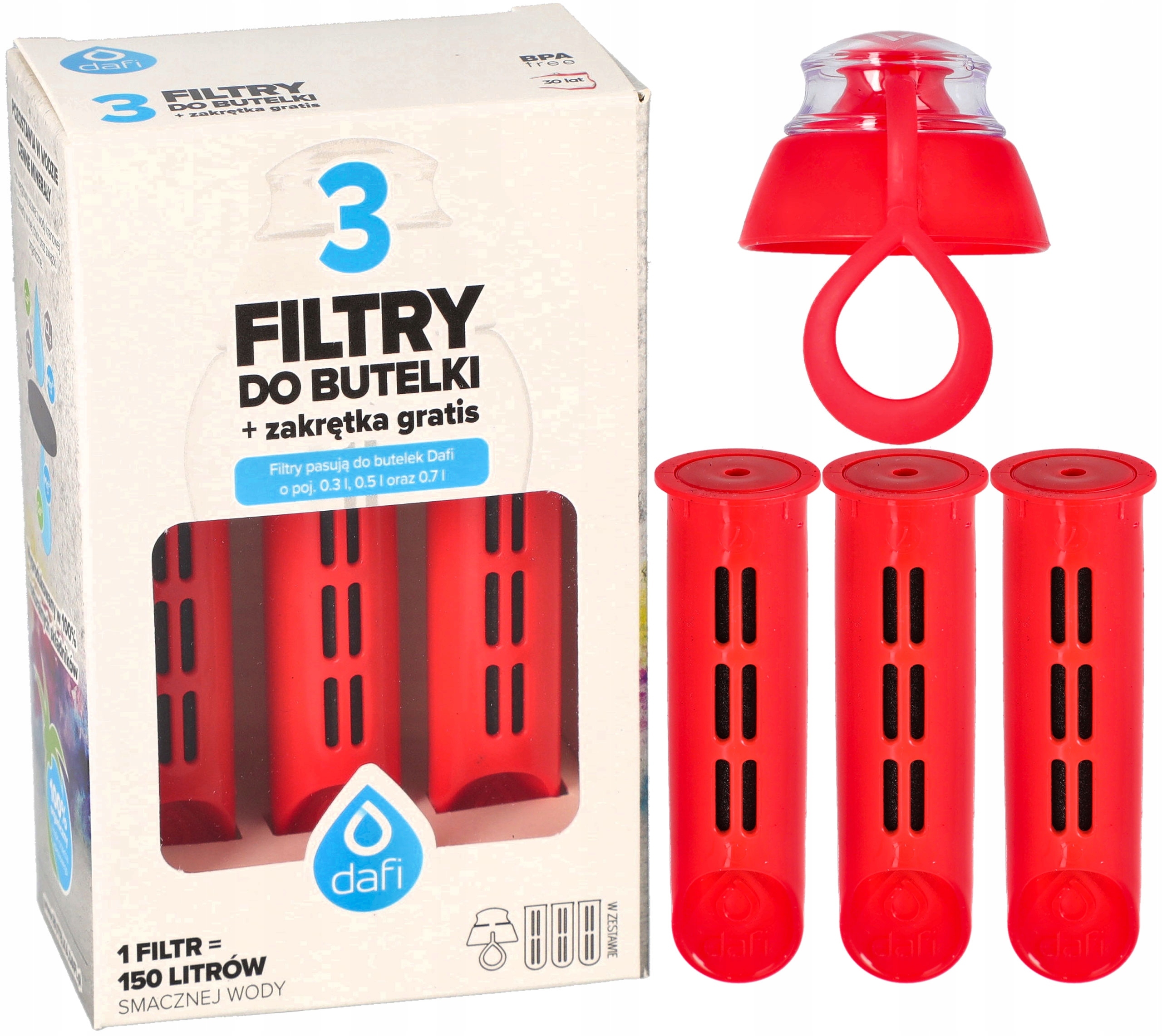 

Filtr do butelki Dafi (3szt.) nakrętka Czerwony
