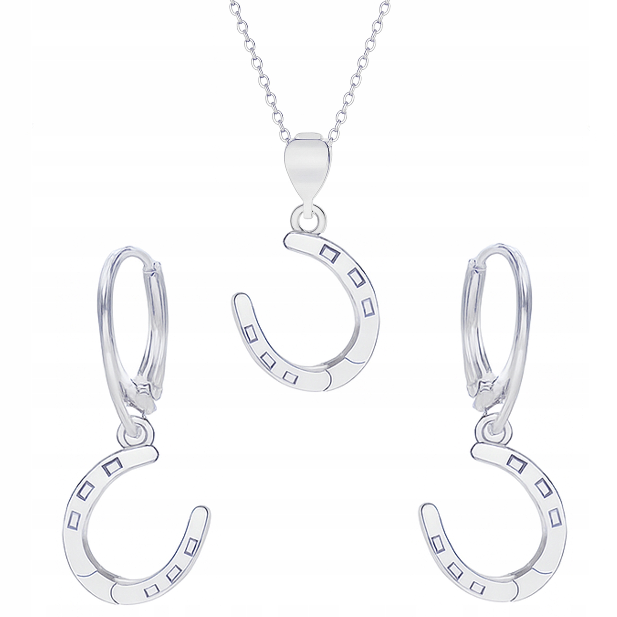 Sada stříbrných šperků Velká podkova Symbol štěstí Stříbro ryzost 925