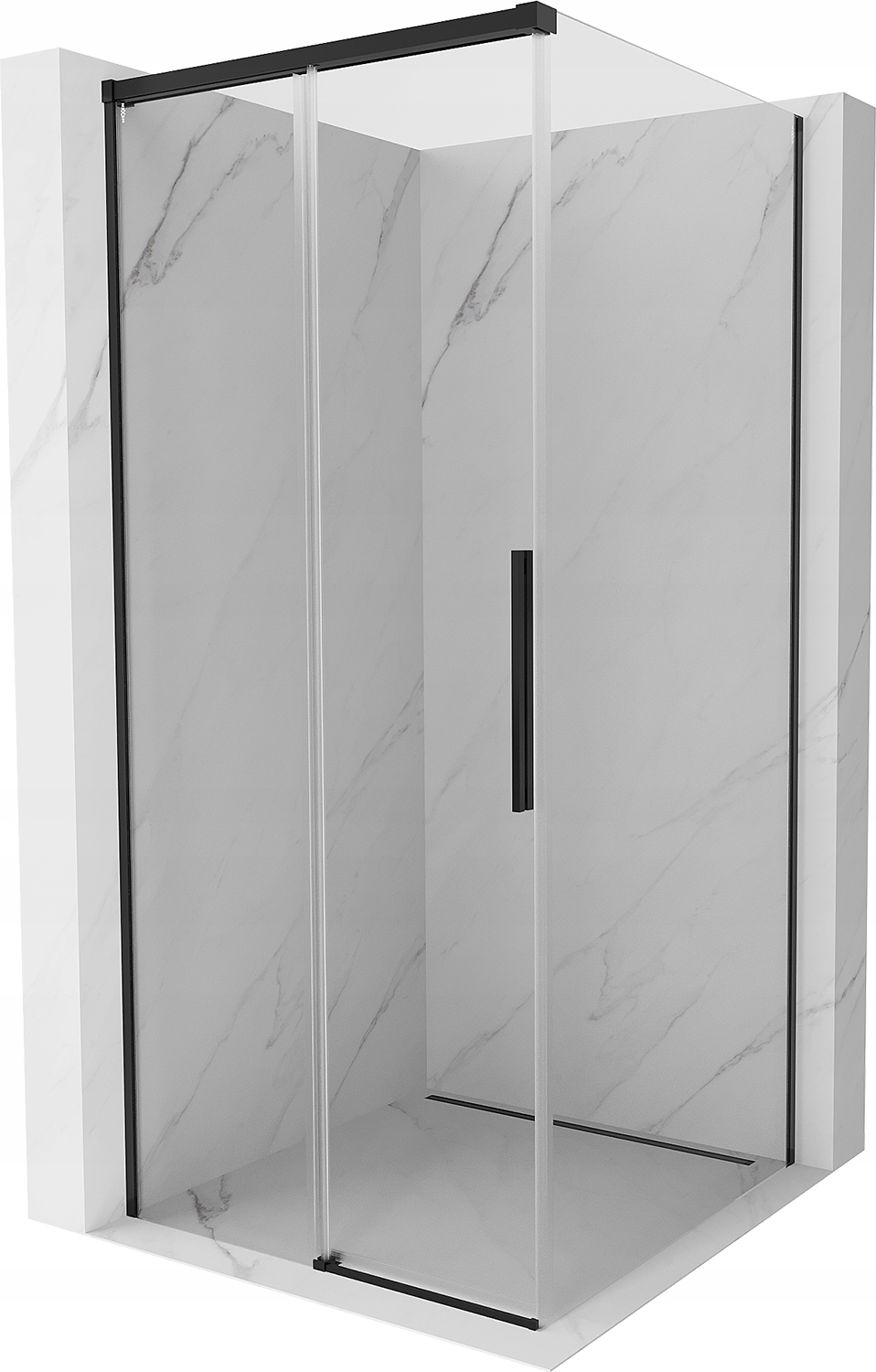 Kabina prysznicowa 95x95 narożna Mexen Rox drzwi przesuwne EasyClean czarna