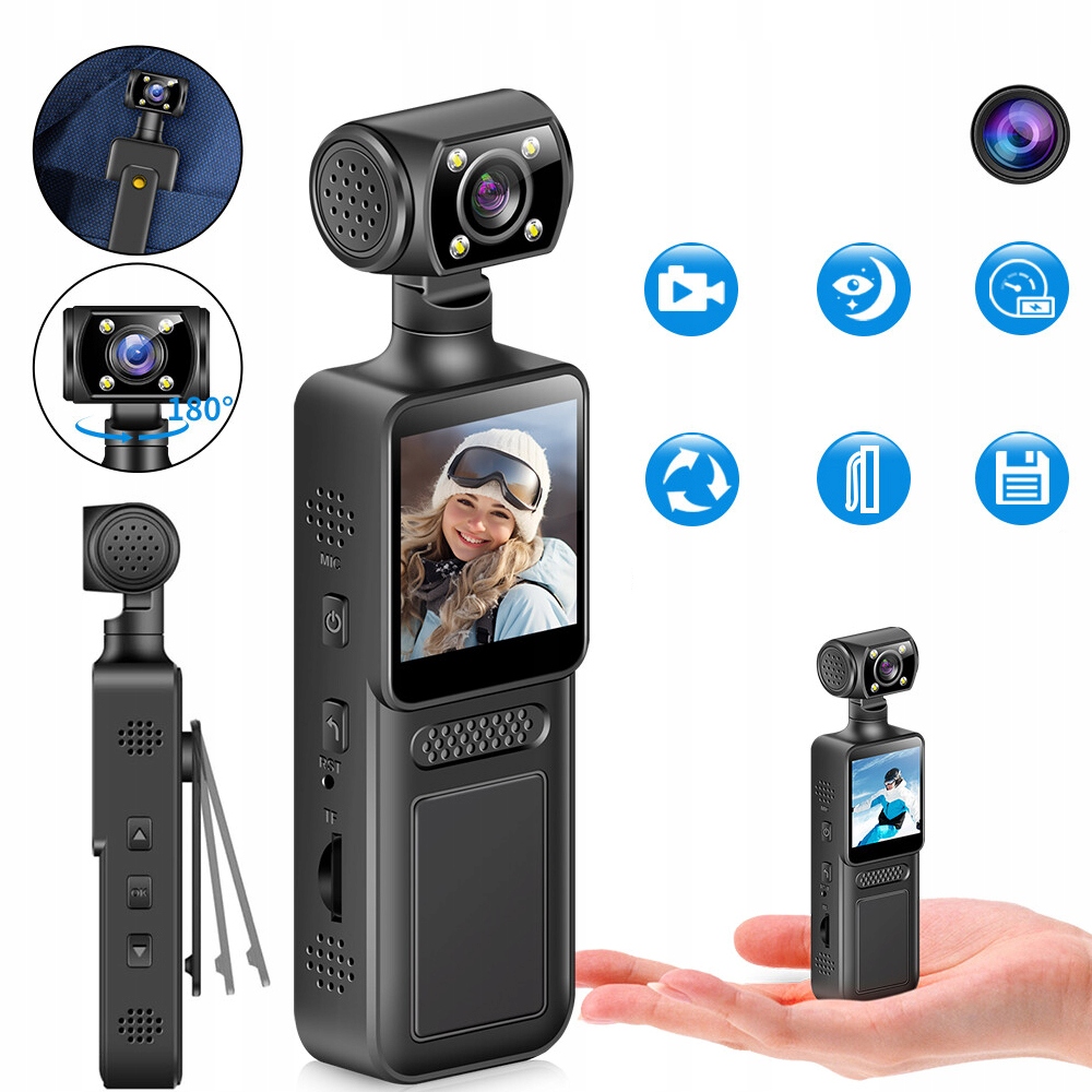 Sportovní Kamera S Klipem Mini 4K Wifi Širokoúhlá Na Kolo A Helmu