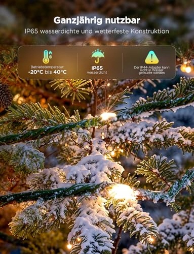 GOVEE LAMPKI ŚWIĄTECZNE GIRLANDA ŁAŃCUCH ŚWIATEŁ 300 LED 30M IP65 ALEXA — miniatura 7
