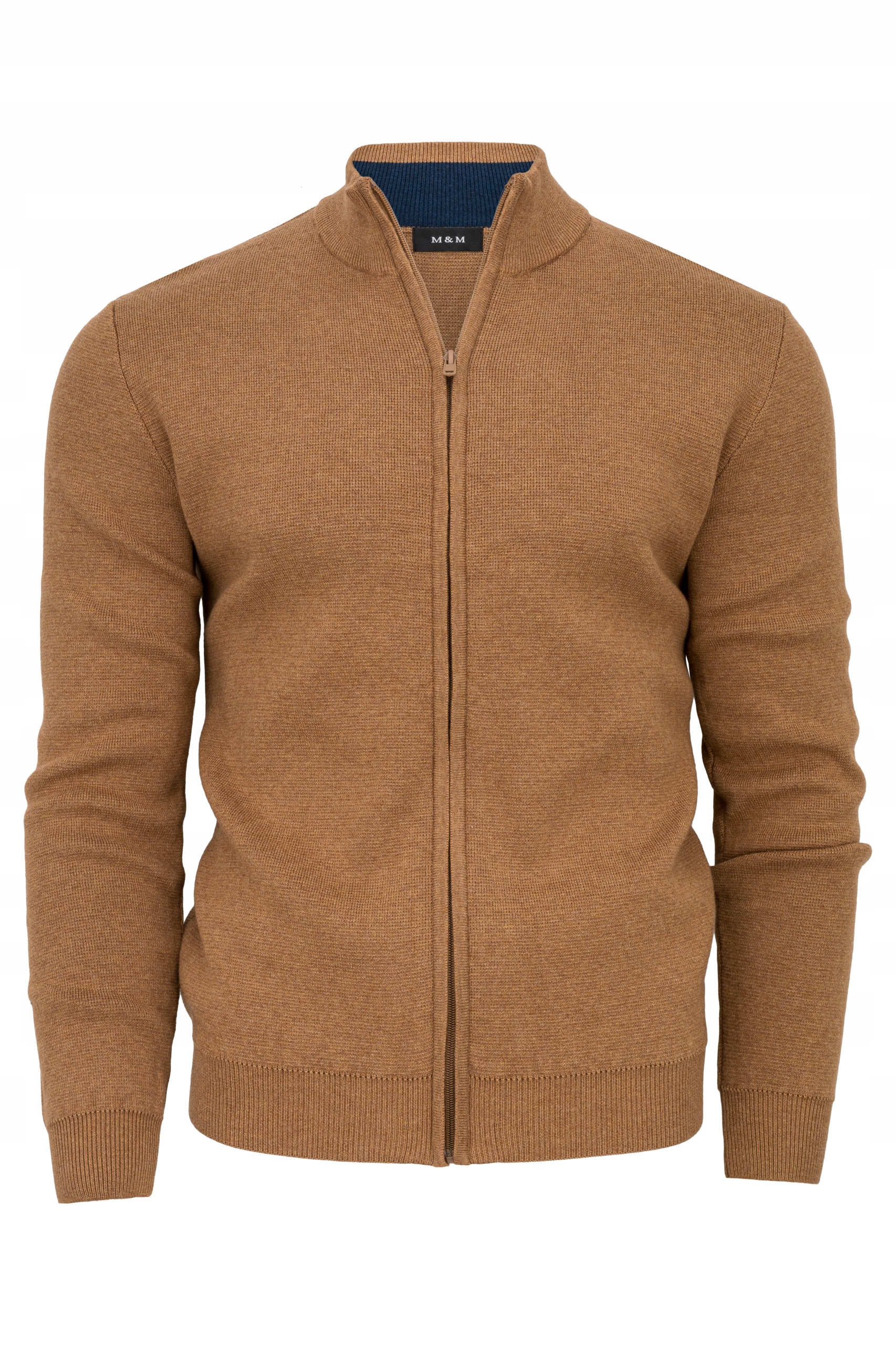 M&M pánský svetr kardigan na zip béžový vel XL